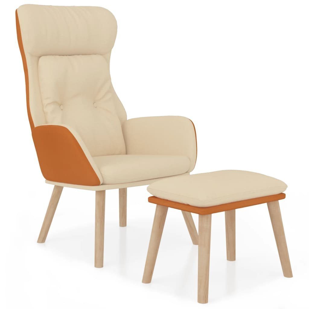 vidaXL Sessel Relaxsessel mit Hocker Creme günstig online kaufen