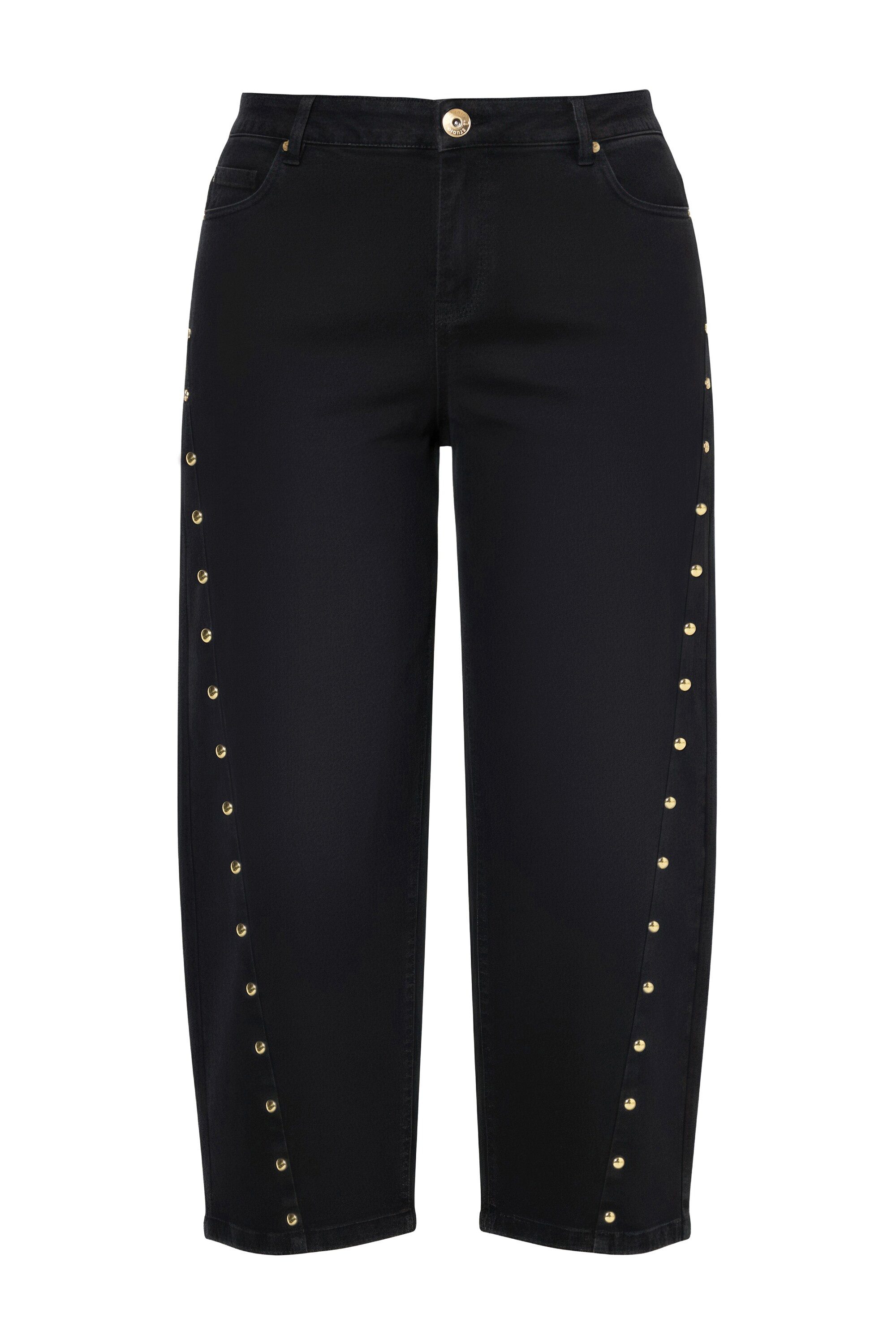 Studio Untold Regular-fit-Jeans Barrel-Jeans Ballon-Legs High Waist Schmucknieten