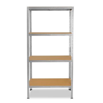 shelfplaza Schwerlastregal HOME, 200x60x40cm verzinkt, Metallregal mit 4 Böden, als Kellerregal, Garagenregal, Werkstattregal oder Lagerregal, Steckregal Metall mit 175kg Tragkraft