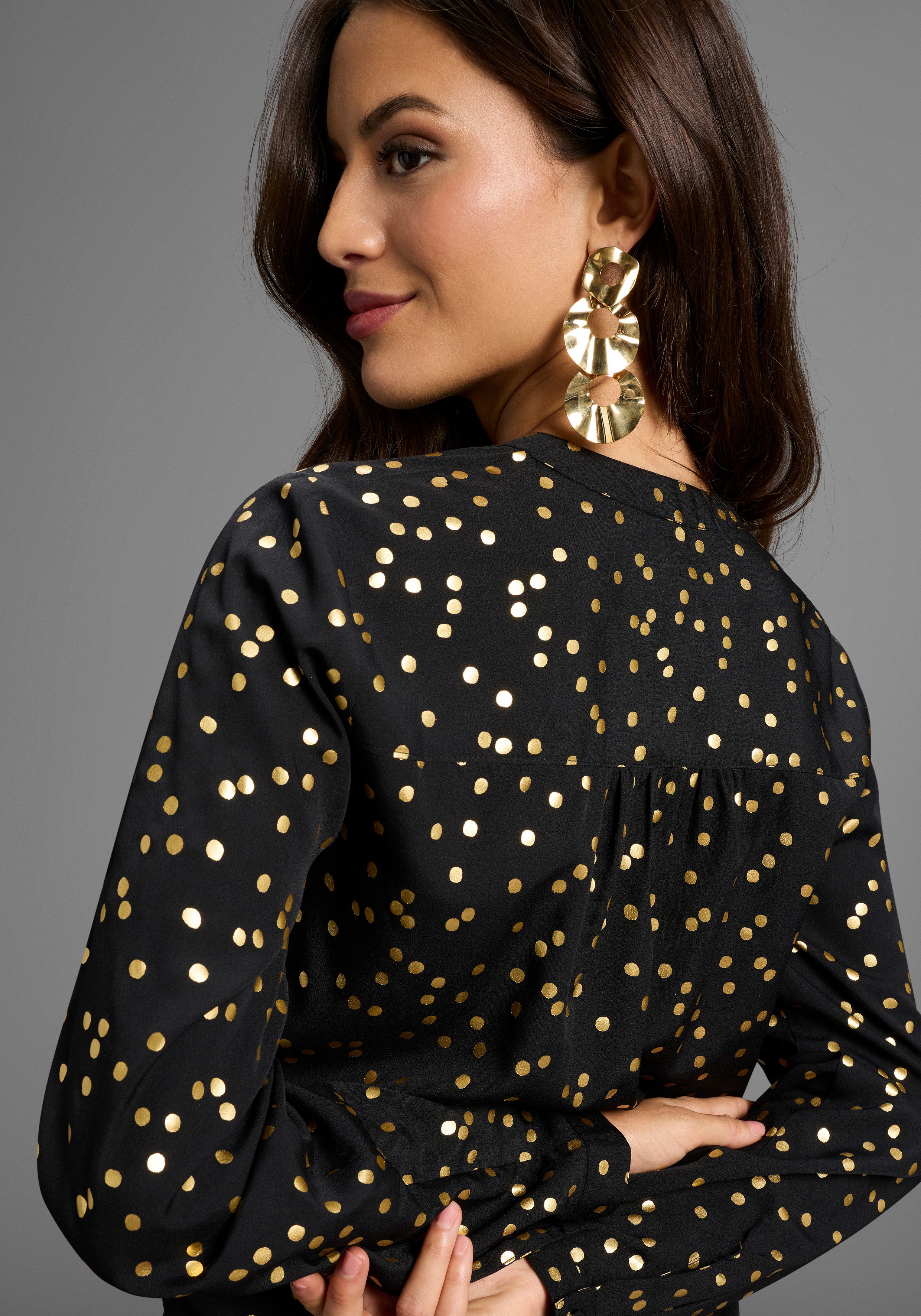 Laura Scott Langarmbluse mit Glitzerdruck günstig online kaufen