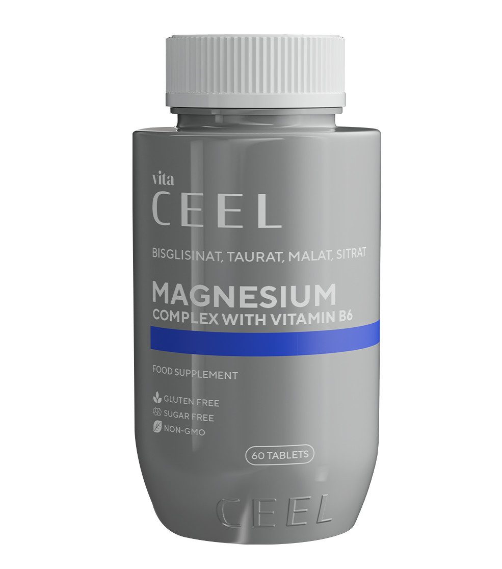 VİTA CEEL Magnesium Komplex–Vitamin B6, Praktische Ergänzung für den Alltag Tabletten, 60 St., 240 g, Magnesium Komplex – Mit Citrat, Bisglycinat & Vitamin B6