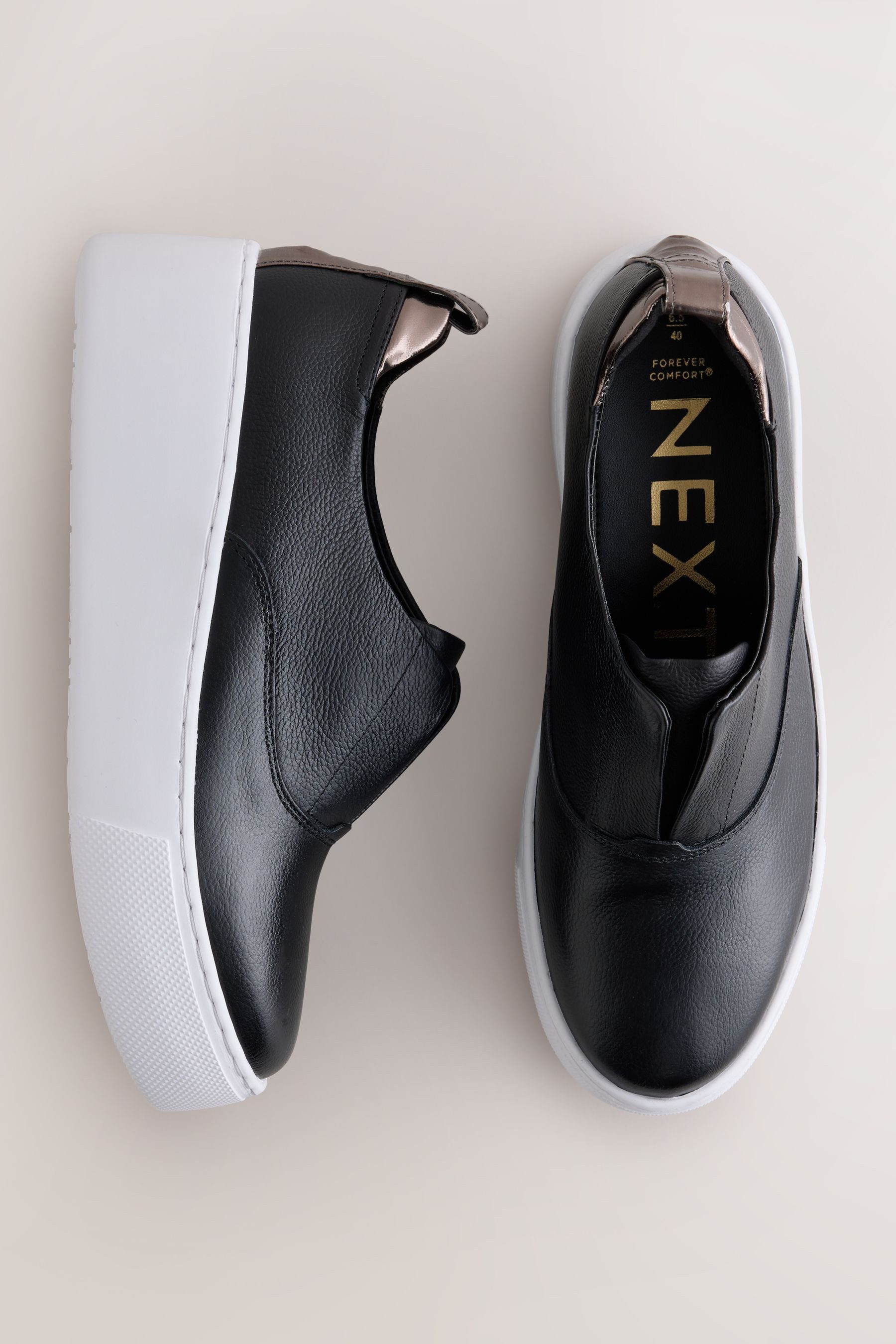 Next Forever Comfort® Plateau-Sneaker aus Leder Keilpumps