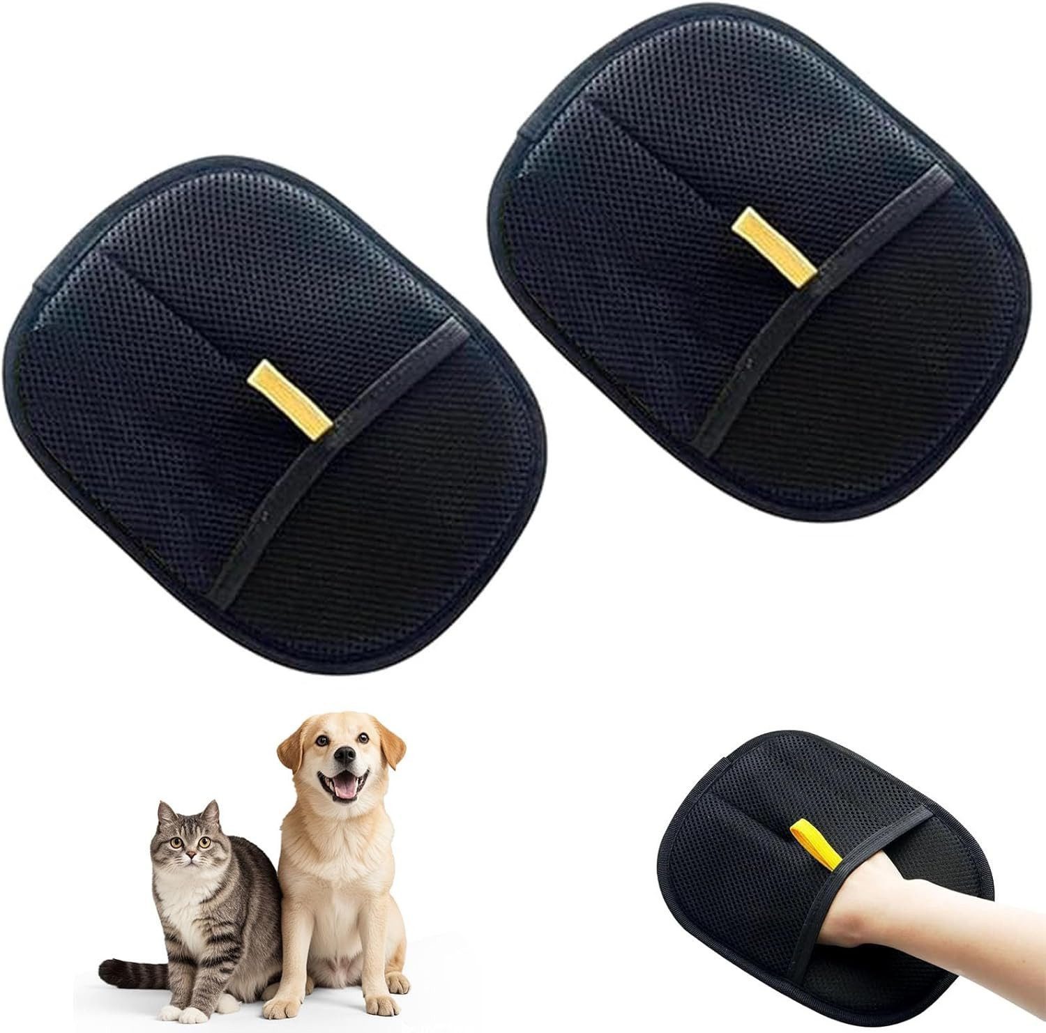 FELIXLEO Fellpflegehandschuh Fell Magnet Handschuh 2 Stück Tierhaarentferner Katze Möbel Auto, (4-tlg)