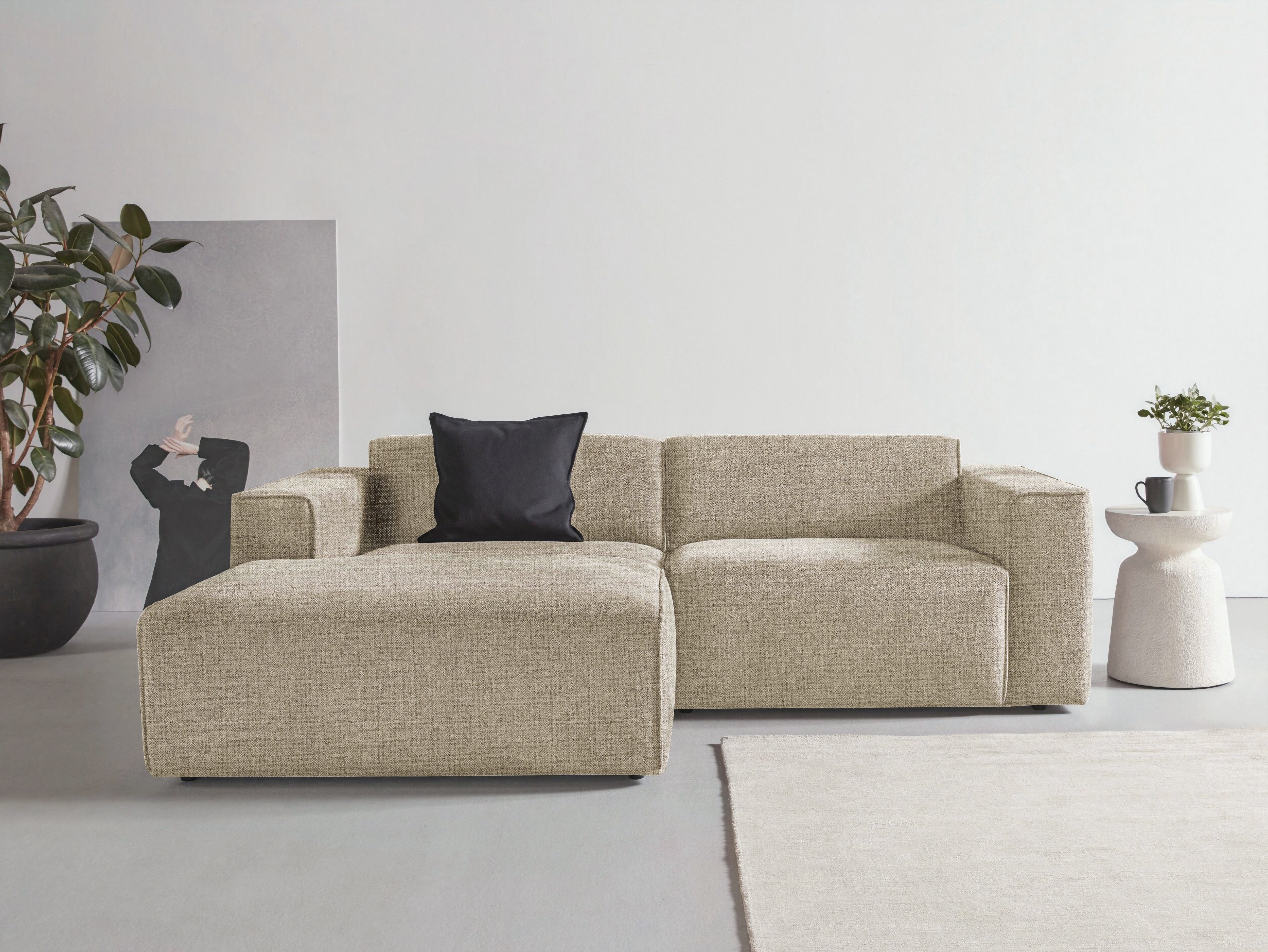 andas Ecksofa "Noord mit Kedernaht, Breite 234 cm", Cord, Struktur, Webstof günstig online kaufen