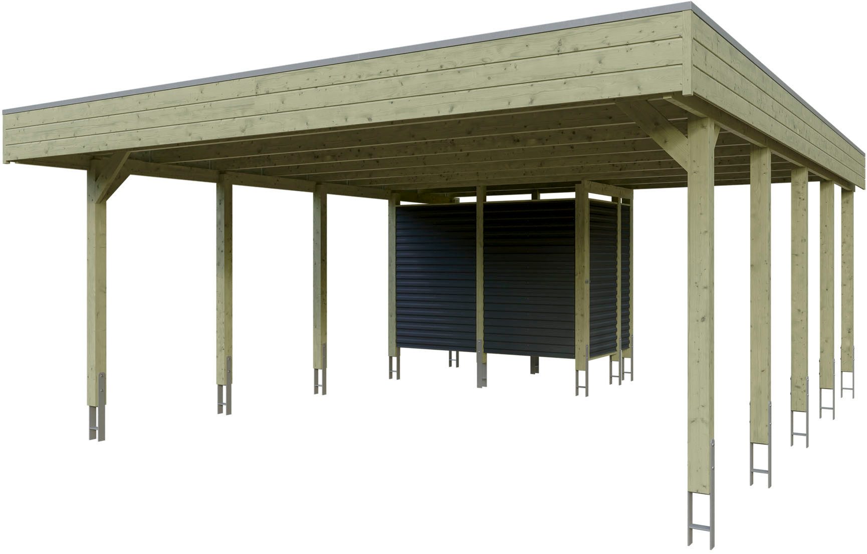 Skanholz Doppelcarport Friesland Set 14, BxT: 557x708 cm, 254 cm Einfahrtshöhe