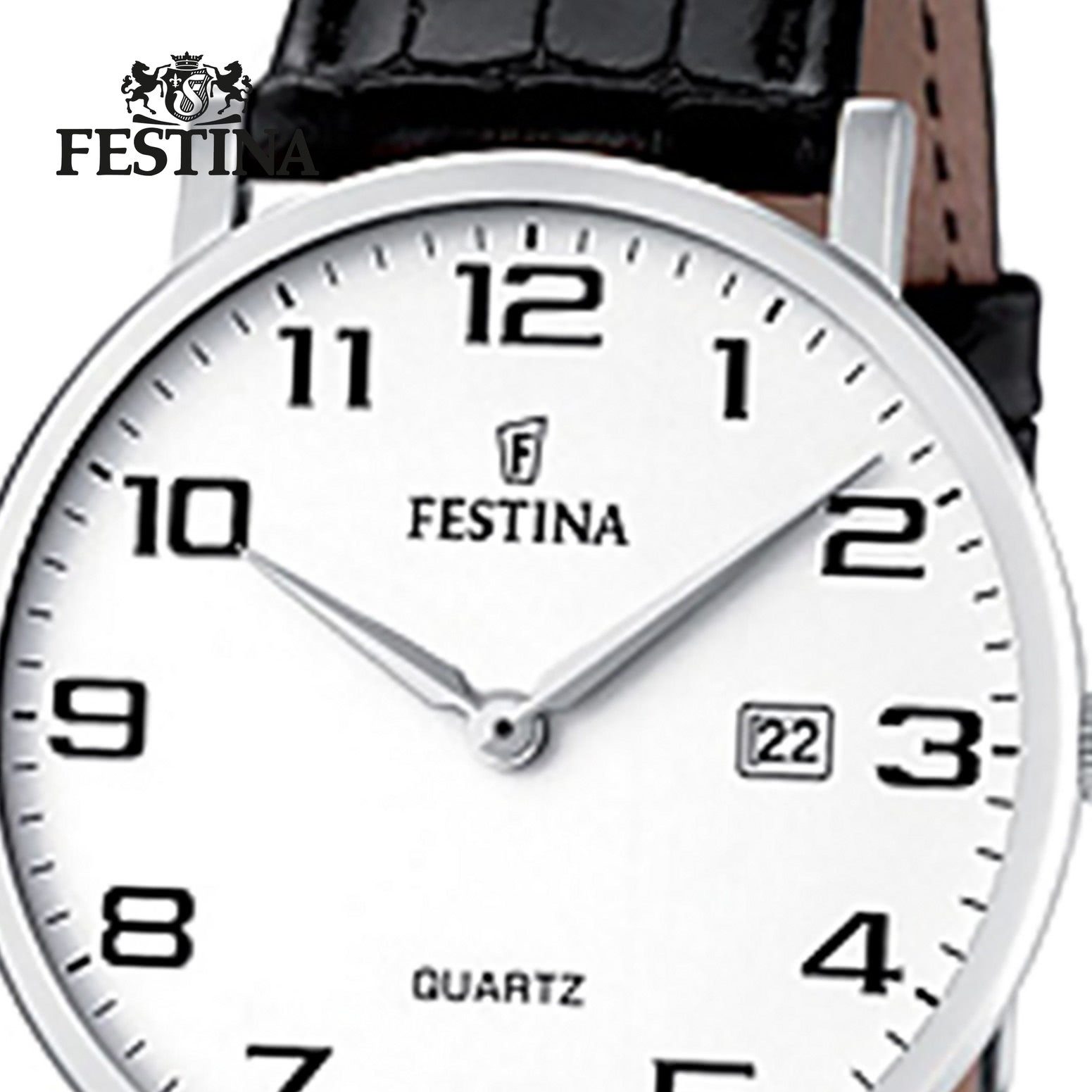 Festina Quarzuhr Festina Leder, F16476/1 Herren schwarz Analog Armbanduhr Lederarmband Uhr Herren rund