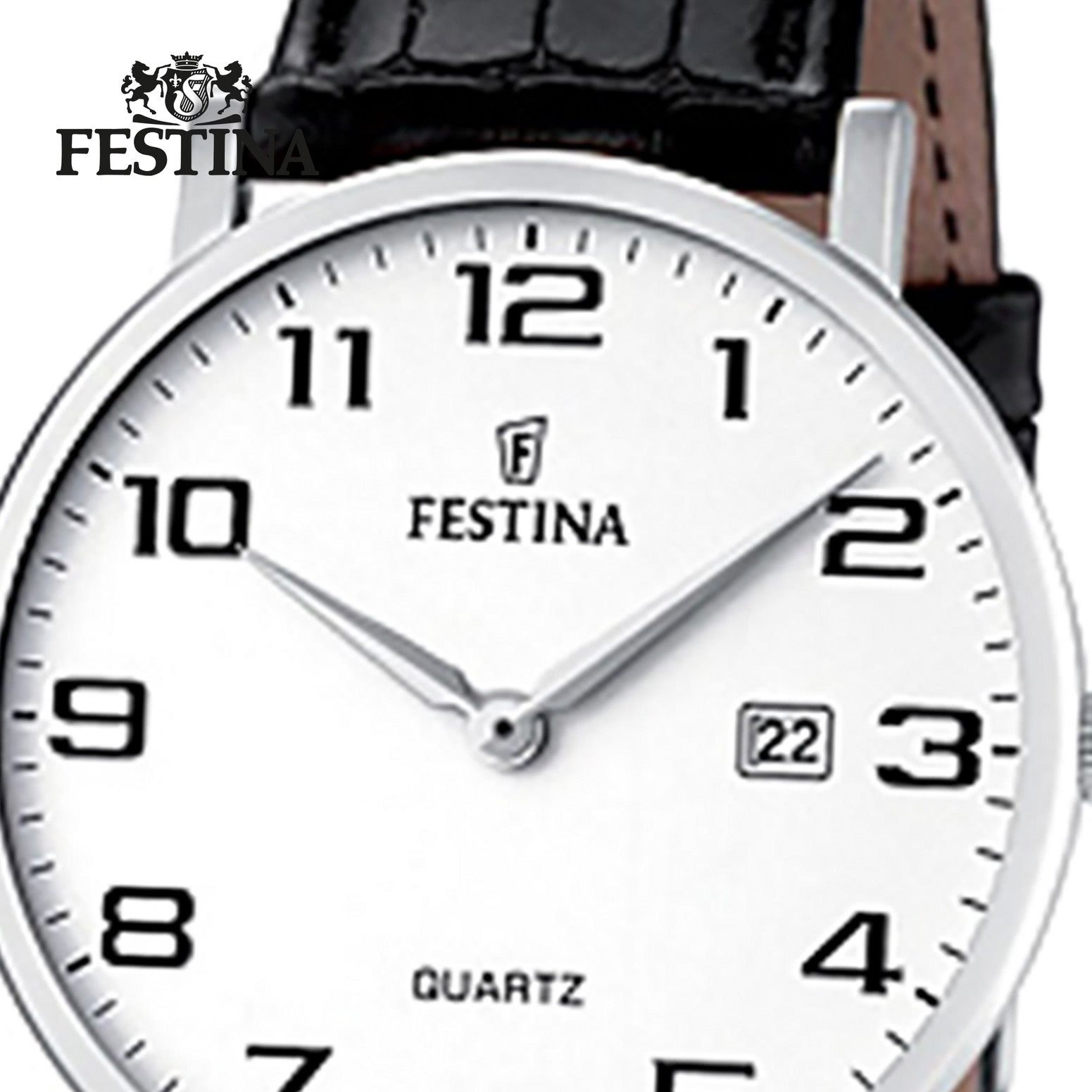 Festina Quarzuhr Festina Herren Uhr F16476/1 Analog Leder, (Analoguhr), Herren Armbanduhr rund, Lederarmband schwarz