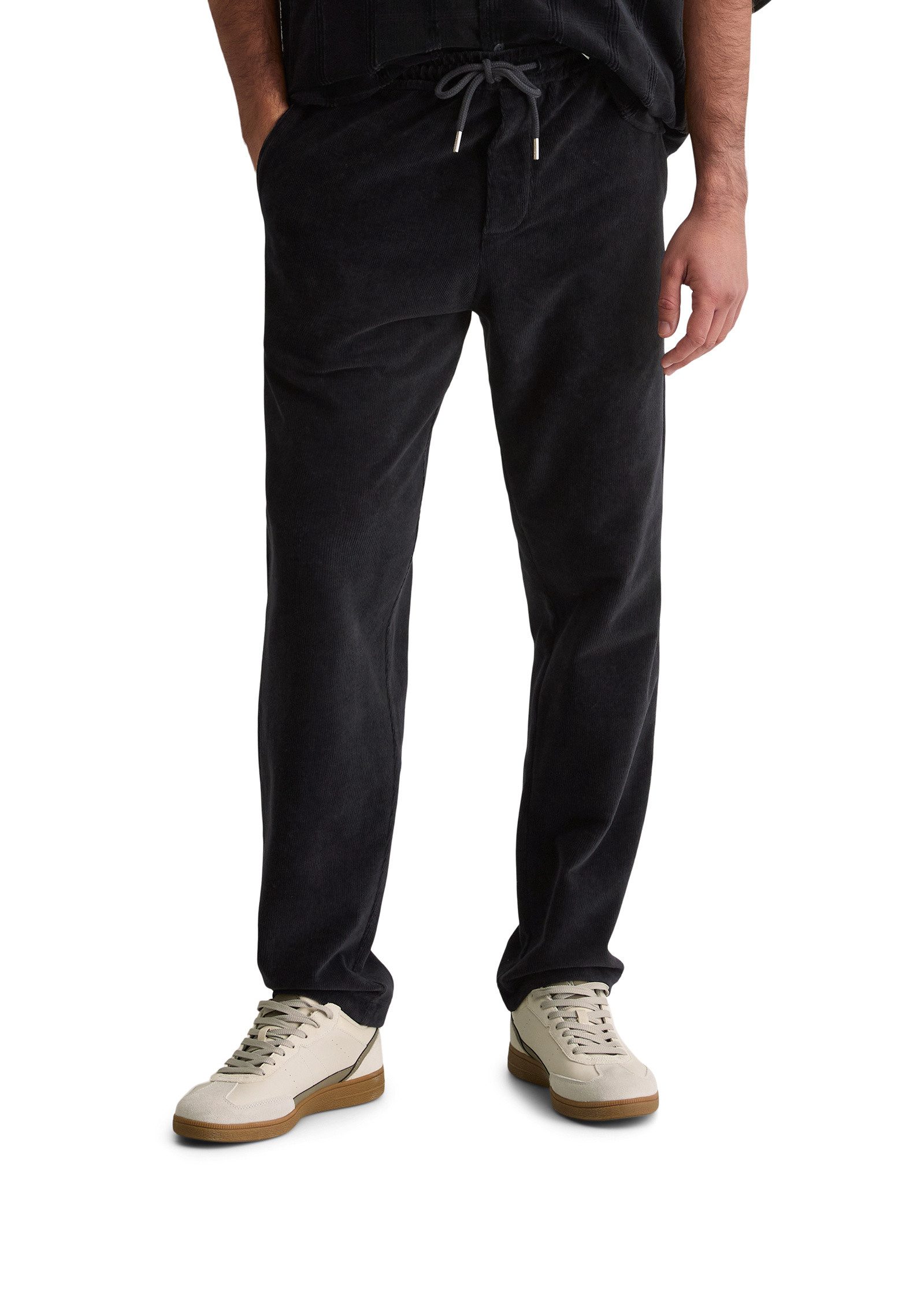 Marc O'Polo Jerseyhose aus Bio-Baumwolle mit Rippstruktur günstig online kaufen