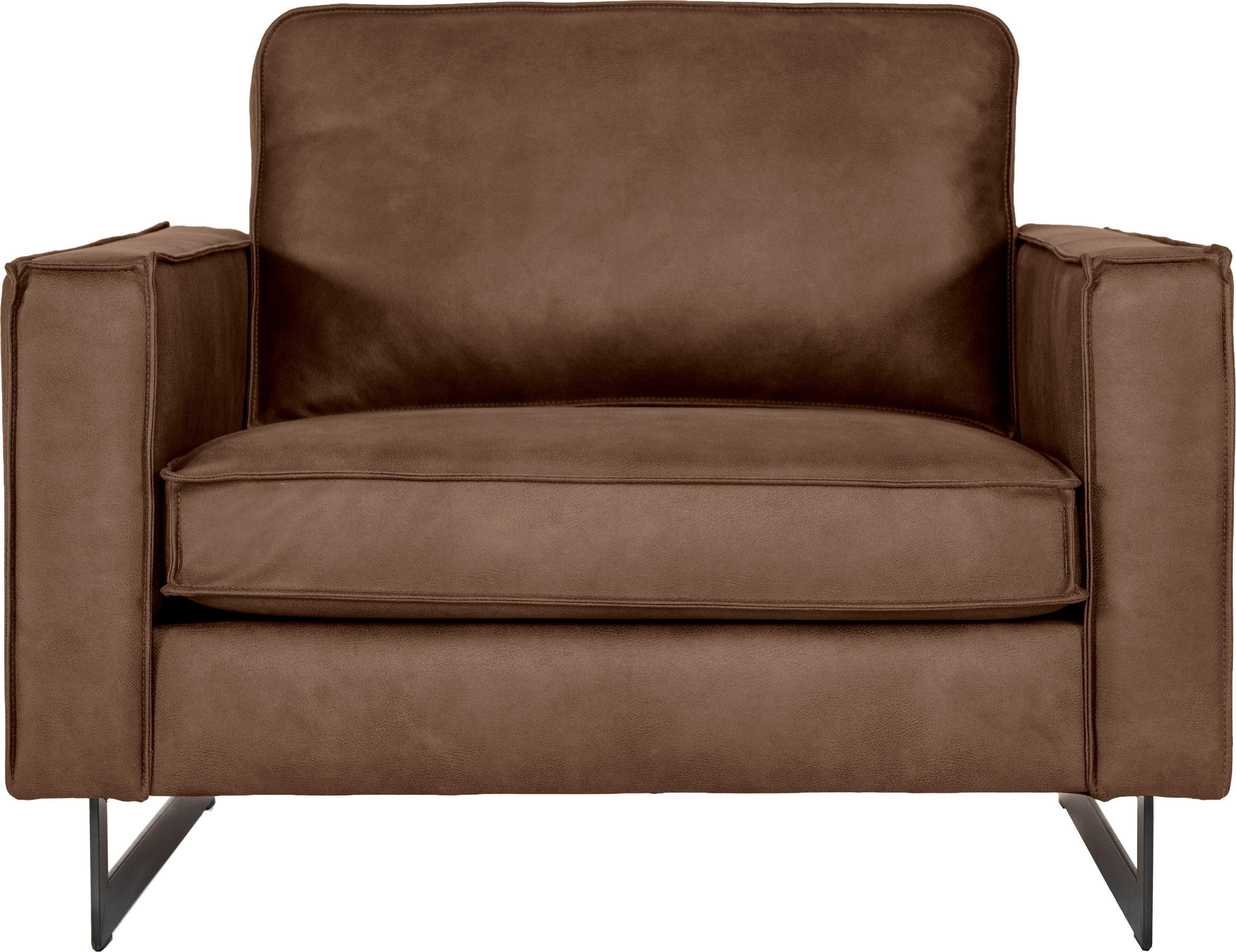 Home affaire Loveseat Pinto 105 cm, Cord, Chenille, Lederoptik, mit Keder, günstig online kaufen