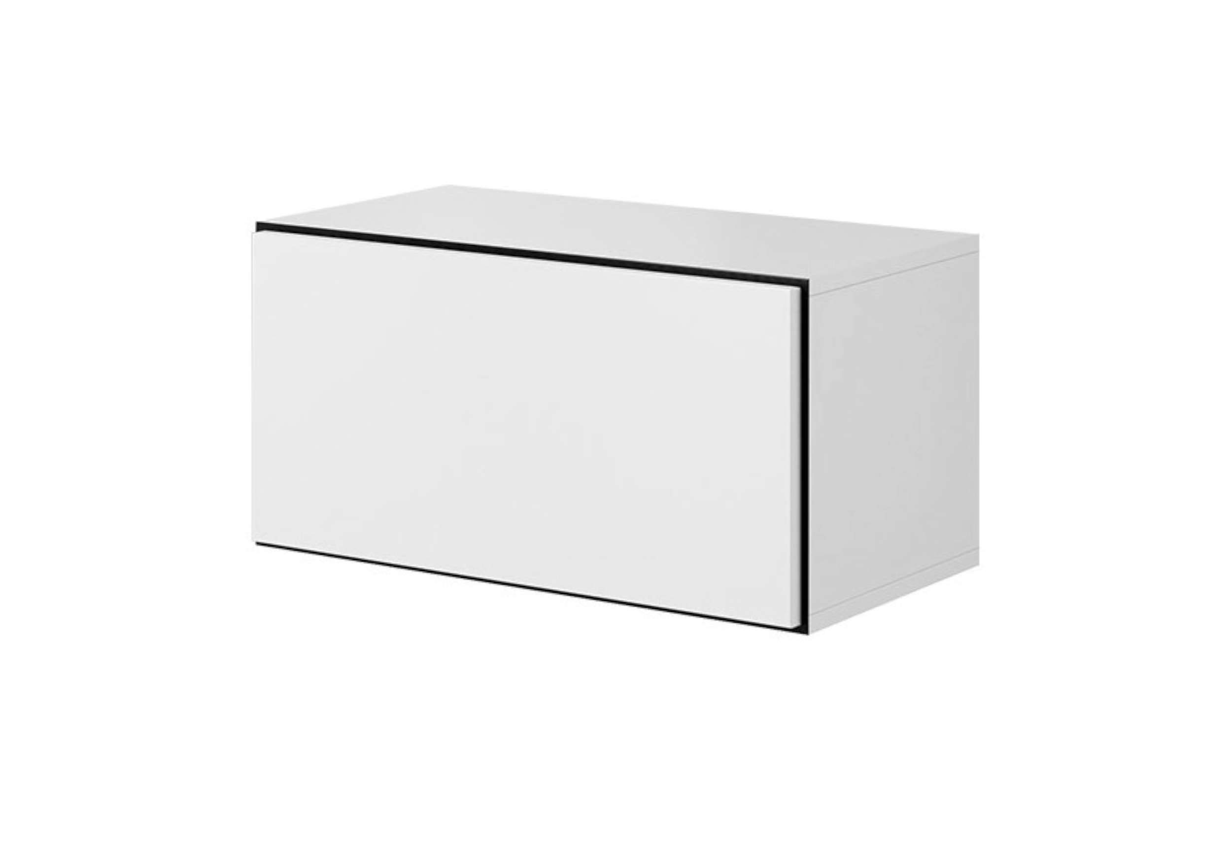 2xWandregal (4-St), aus Wohnmöbel, Weiß bestehend und Stylefy Anthrazit Design Modern 2xHängeschrank, mit Cono Wohnwand Push-to-Open, - Matt Wohnzimmer-Set), XVII, (Set