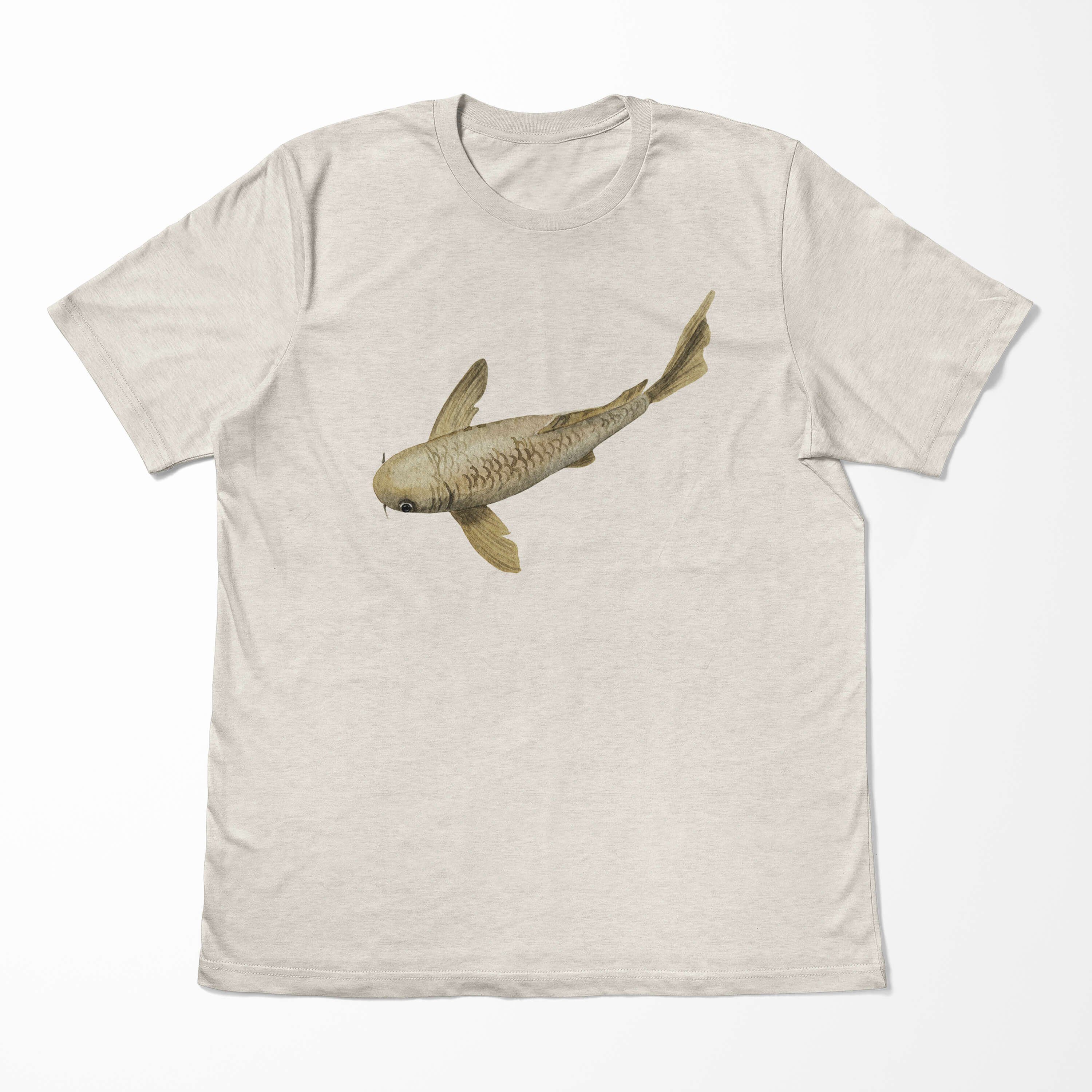 gekämmte Sinus Koi 100% Herren (1-tlg) Shirt Motiv Nachhaltig Öko T-Shirt Zuchtkarpfen T-Shirt Art Wasserfarben Bio-Baumwolle