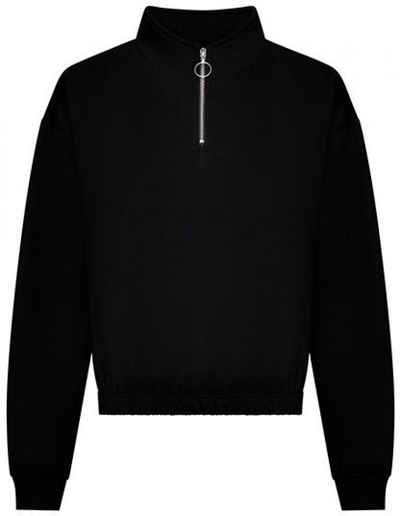 Just Hoods Sweatshirt Women´s Cropped 1/4 Zip Damen Sweatshirt