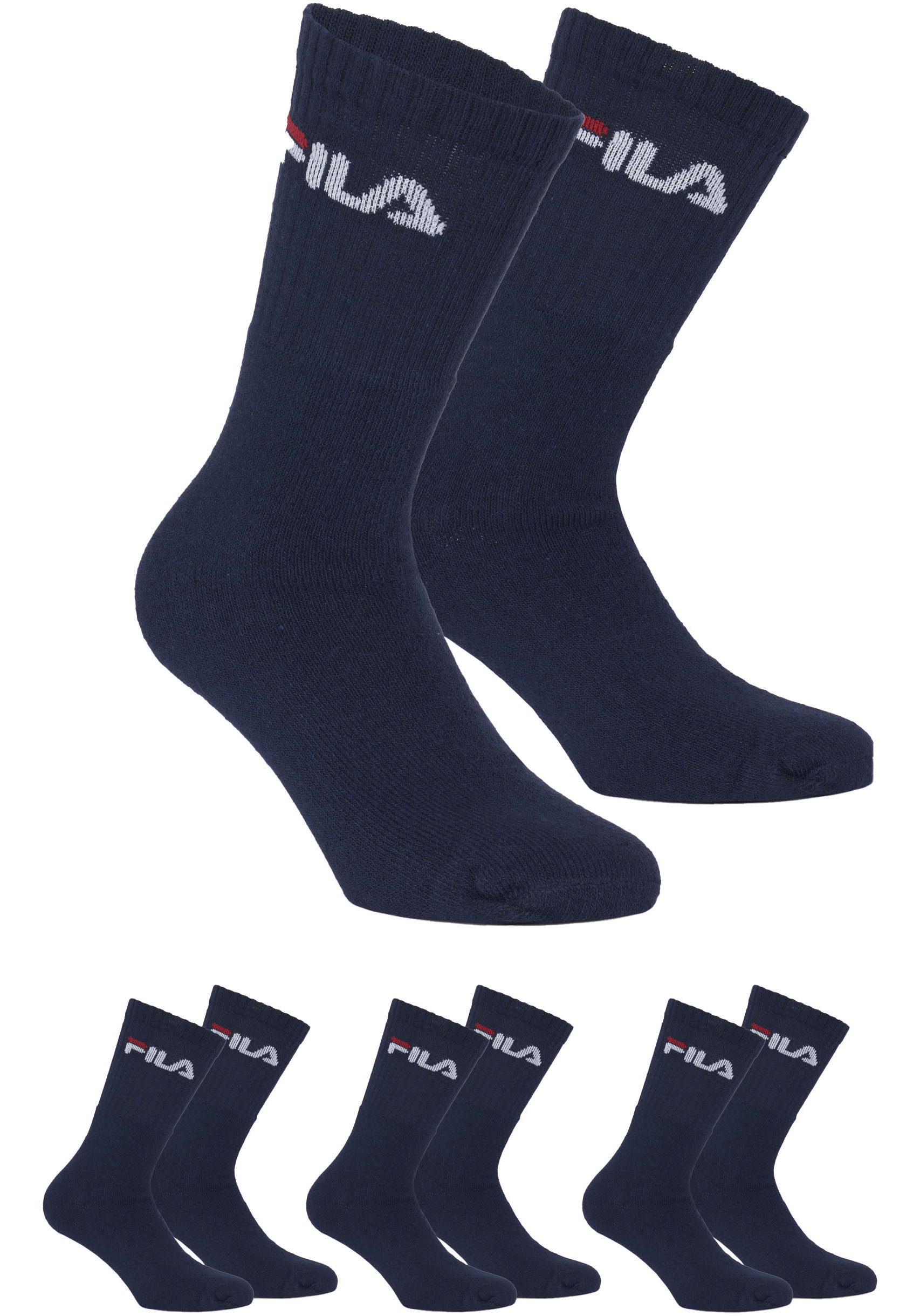 Fila Tennissocken UNISEX CREW TENNIS FULL TERRY SOCKS (3-Paar) mit verstärkten Belastungszonen