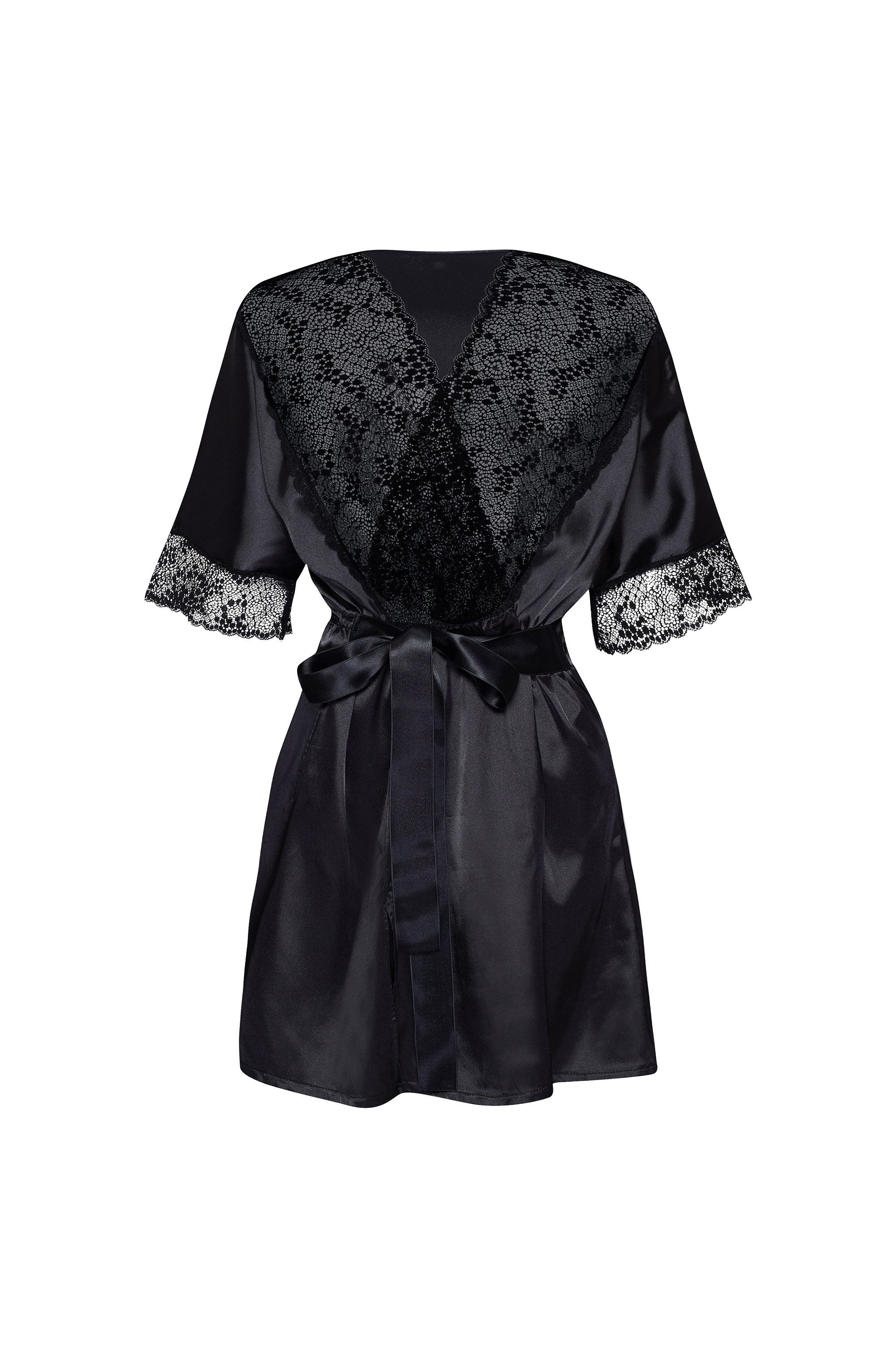 Beauty Night Fashion Negligé Morgenmantel Delight schwarz mit String Satin günstig online kaufen