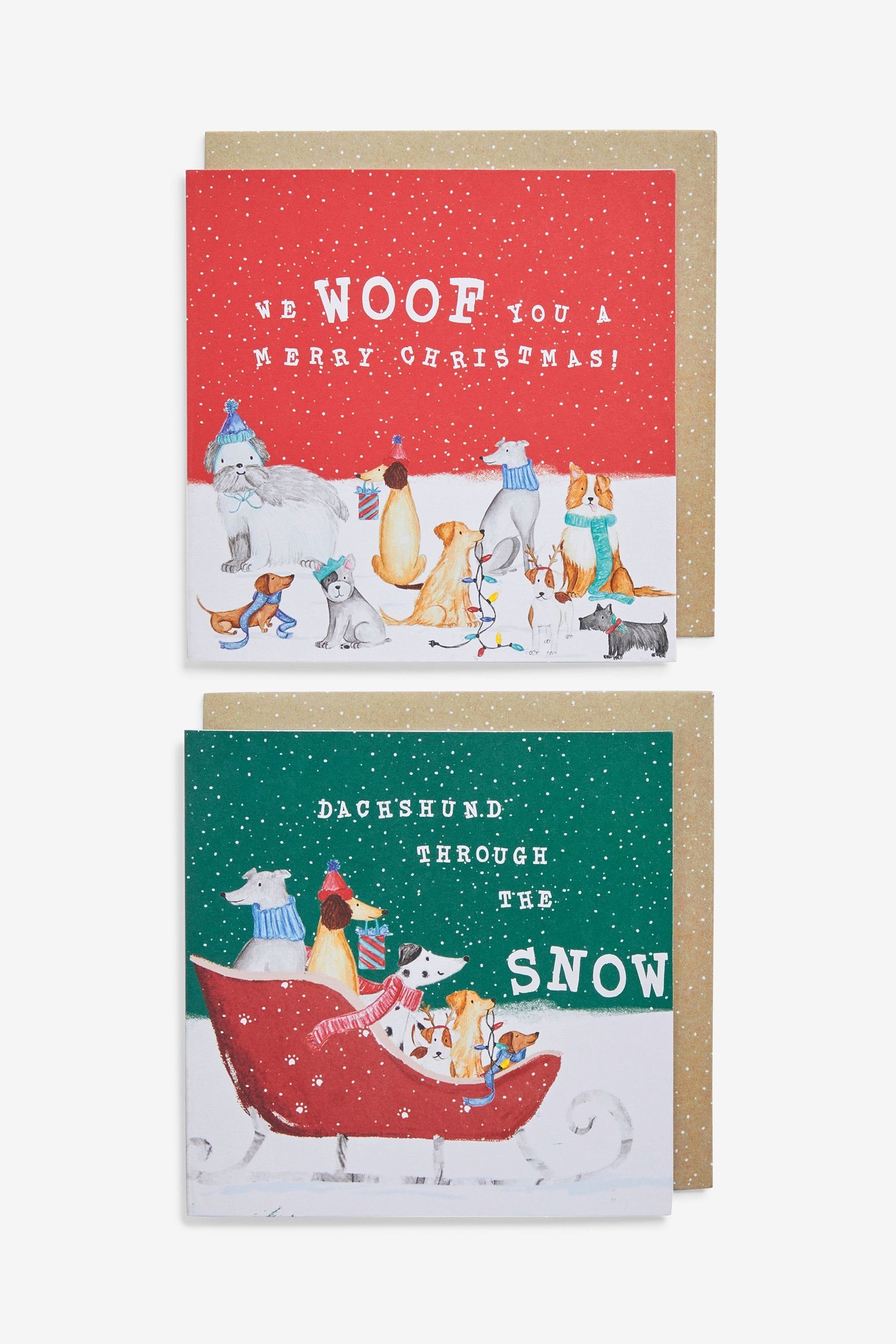 Festive Weihnachtskarten, Next Dogs 20er-Pack Weihnachtskarte