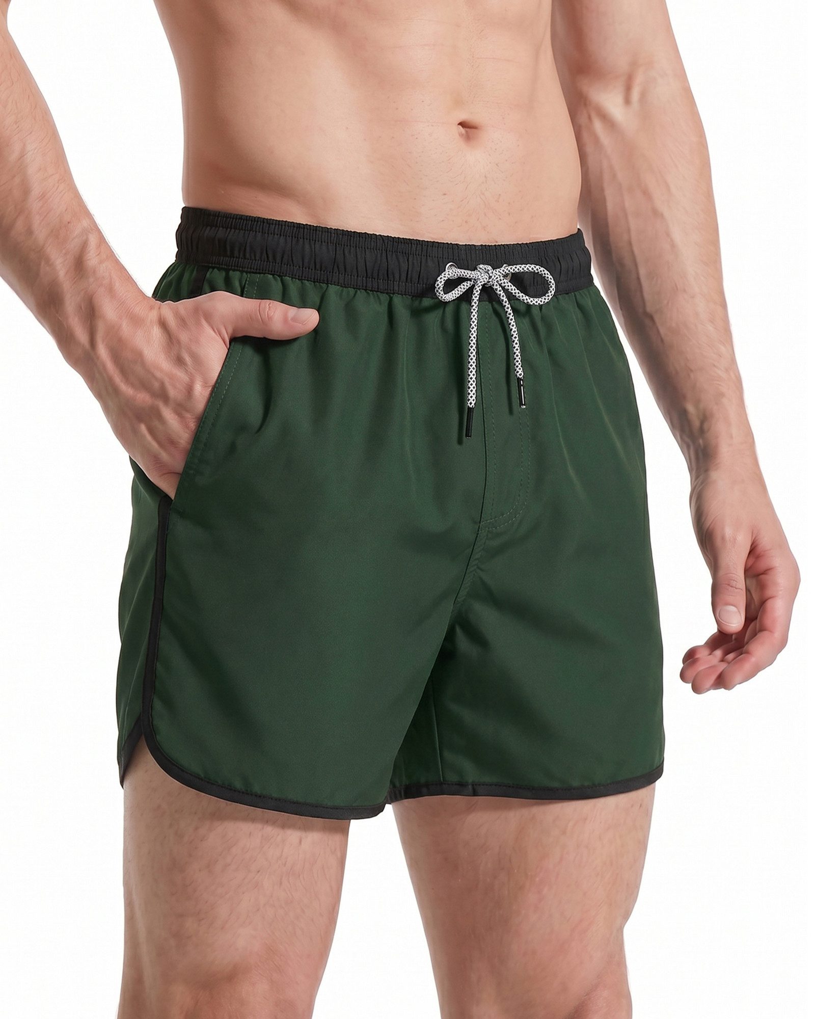 MaaMgic Shorts Herren Retro-Stil kurze Hose Sommer Sport Badehose mit Mesh-Innenslip (1-tlg)