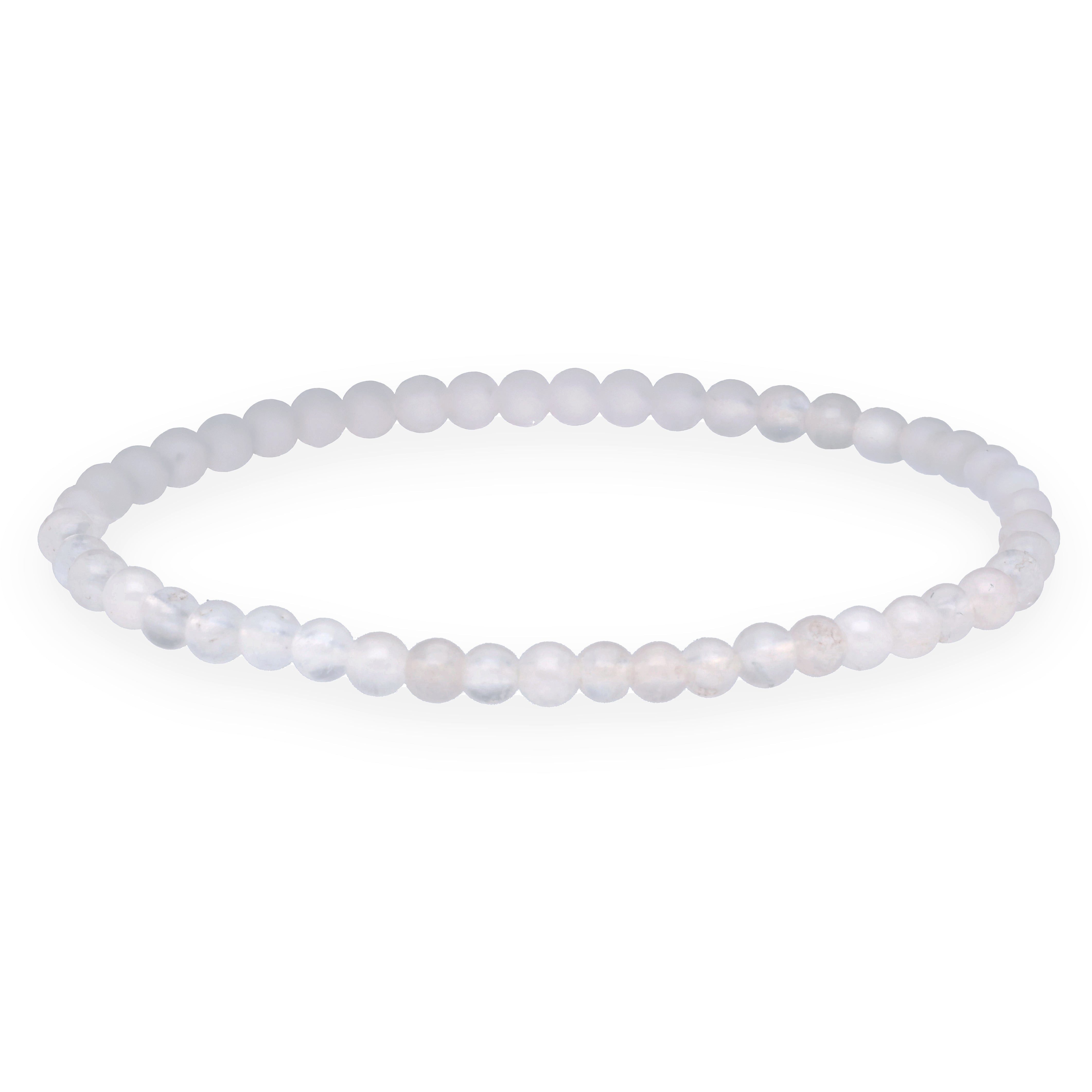 Lebensquelle Plus Armband Regenbogen-Mondstein Mini-Kugelarmband, 4 mm