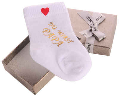 La Bortini Socken »Geschenkbox und 1 Socke mit Ankündigung Papa werden Schwangerschaft Geschenkidee souvenir«