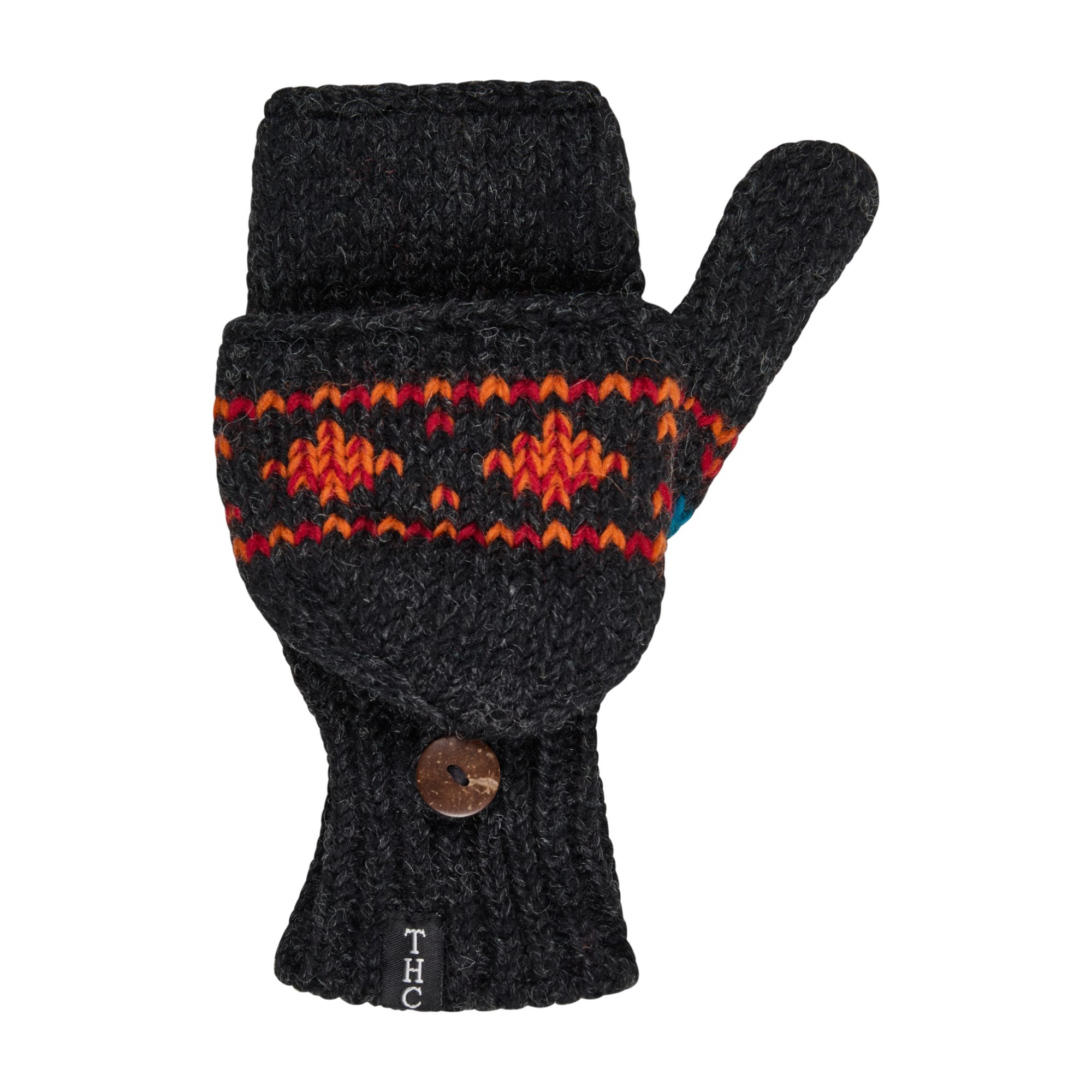 THC Natural Line Strickhandschuhe THC Klapphandschuhe 819 (1-St., 1 Paar) abklappbare Fingerspitzen