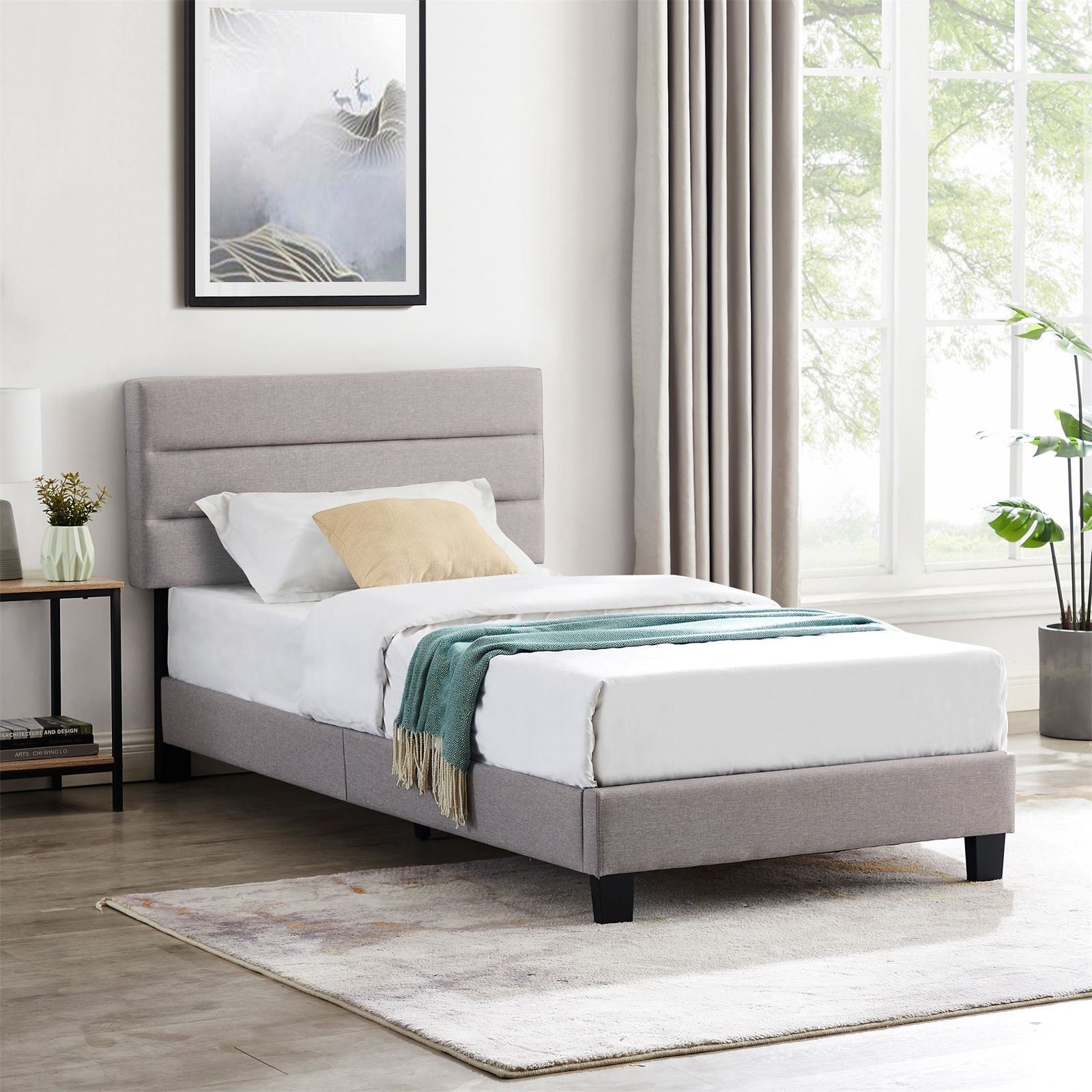 CARO-Möbel Polsterbett TUSCON, Polsterbett 90x200 cm mit Stoff Bettgestell günstig online kaufen