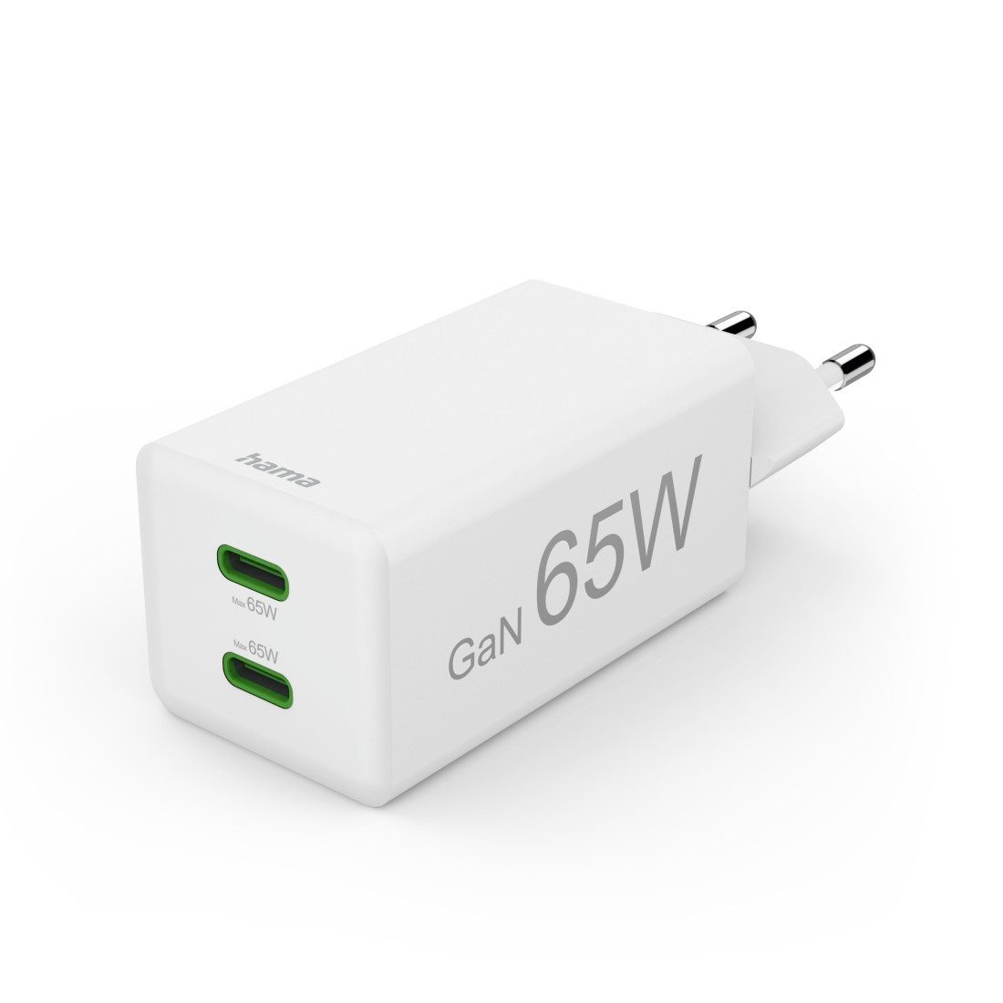 USB-Ladegerät (Schnellladegerät Handy, Netzteil Laptop, 2x USB-C, 65W) Schnelllade-Gerät