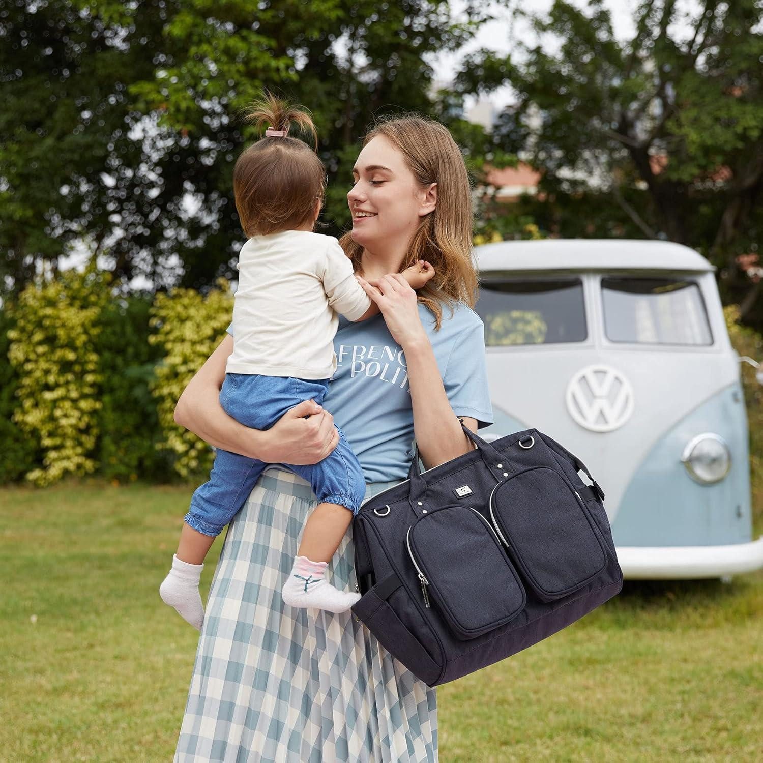 LuxusKollektion Wickeltasche Wickeltasche mit Wickelunterlage 2 Kinderwagen Haken multifunktional