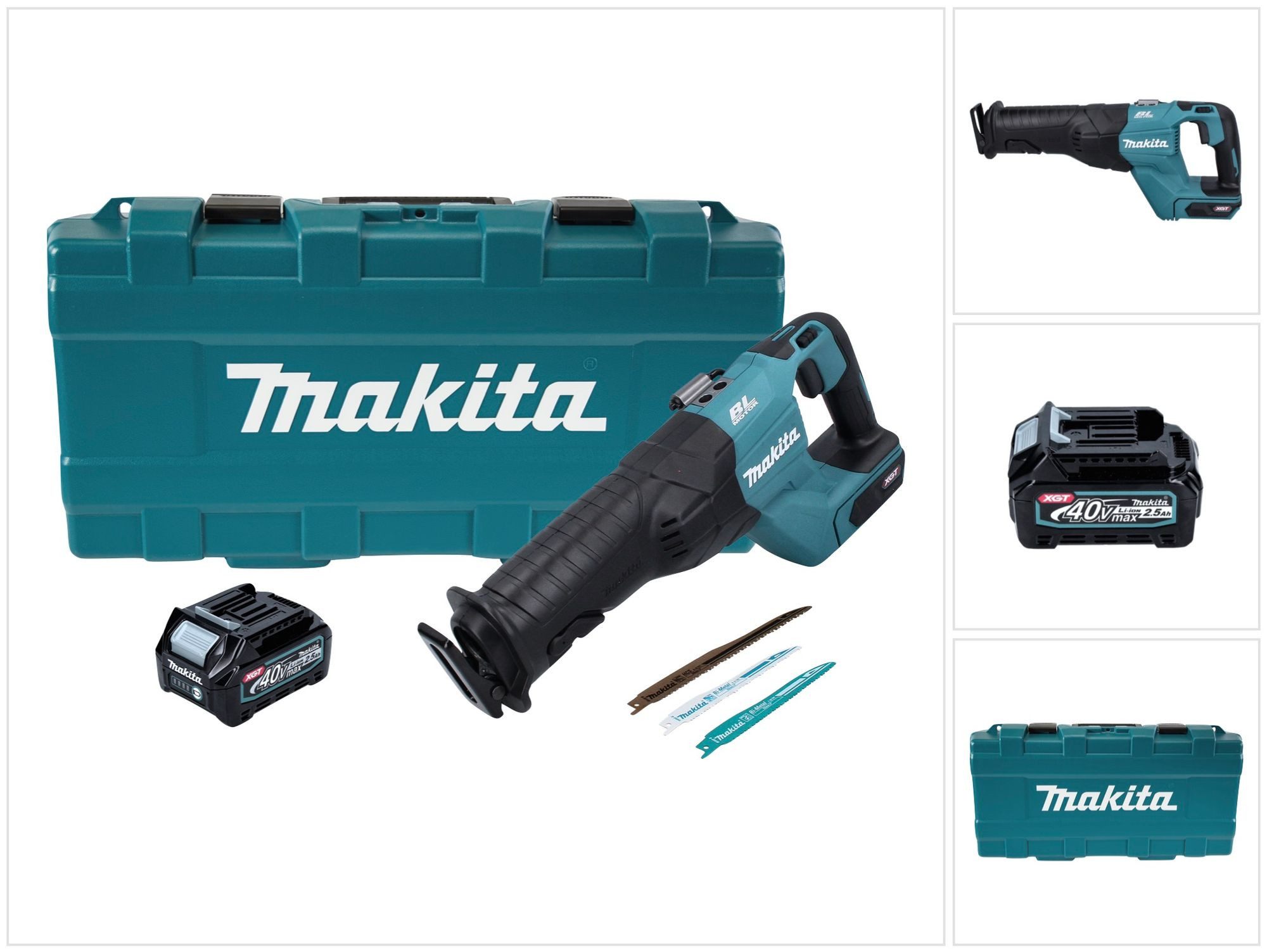 Makita Akku-Reciprosäge JR 001 GD101 40 V max. Brushless Säbelsäge XGT + 1x Akku 2,5 Ah