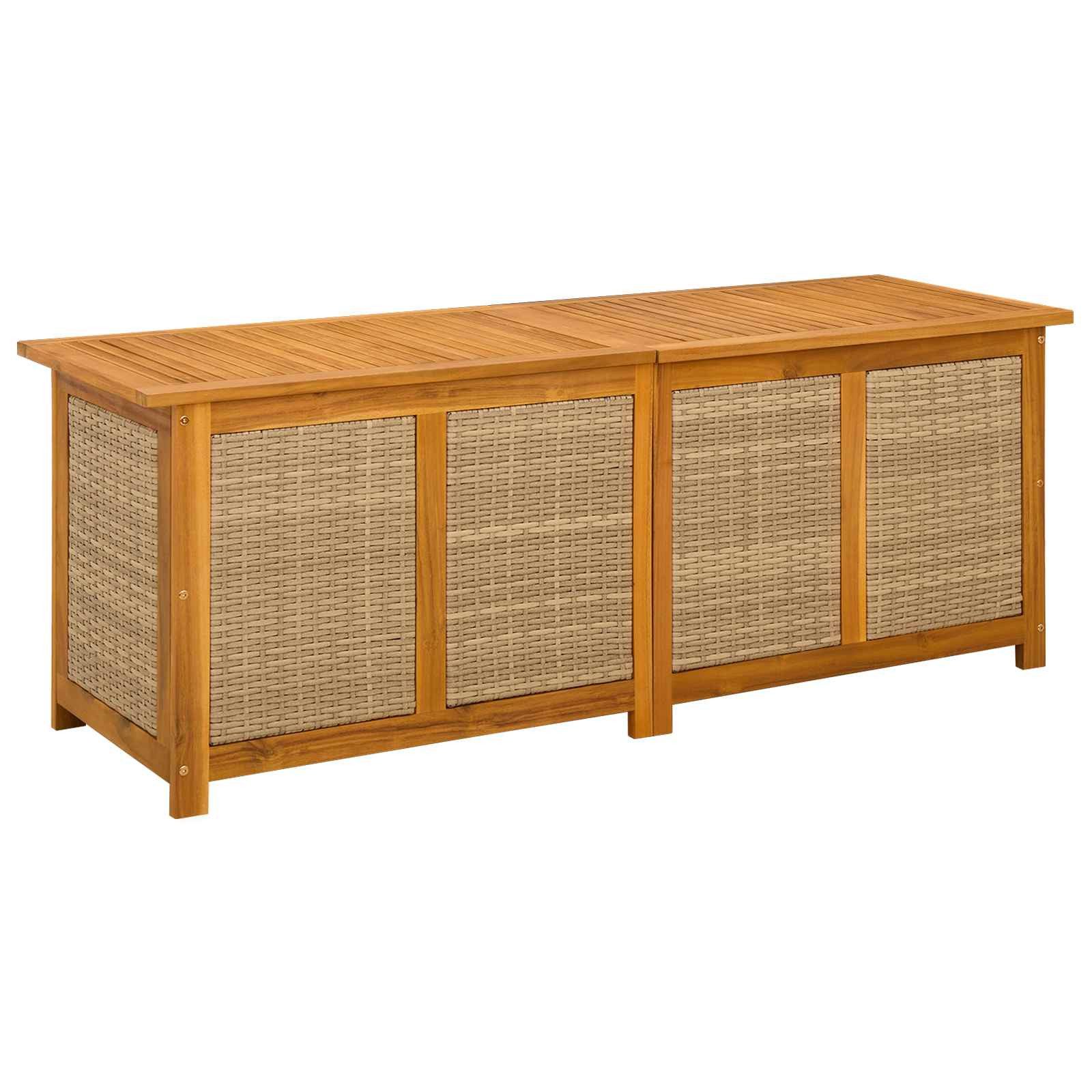 vidaXL Gartenbox Gartenlagerbox 185 L Massivholz 150 x 50 x 56 cm Beige (1 St)