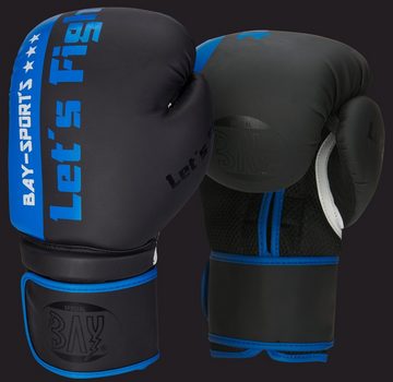 BAY-Sports Boxhandschuhe Lets Fight Box-Handschuhe blau Mesh Boxen Kickboxe