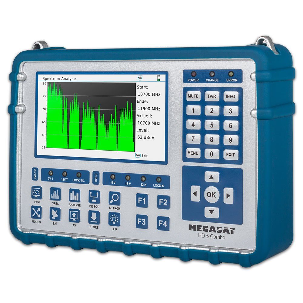 Satelliten Megasat HD DVB-T2 Messgerät DVB-S2 Combo Satmessgerät Satfinder DVB-C 5