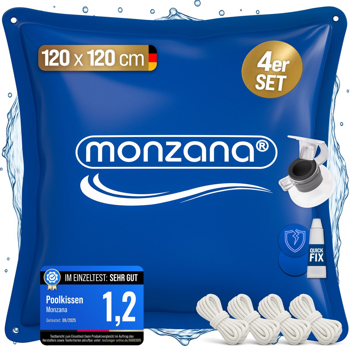 monzana Pool Poolkissen (5-tlg), 4x Poolkissen Winter XL Chlorbeständig Seil PVC Verstärktes Material