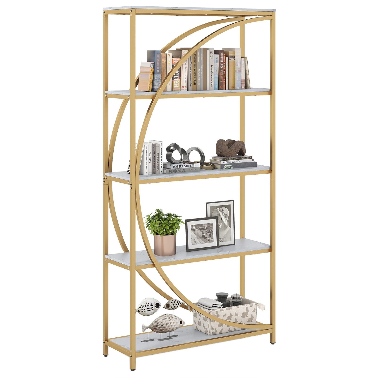 COSTWAY Bücherregal, 1-tlg., geometrisches Büroregal Metallrahmen 86 x 30 x günstig online kaufen