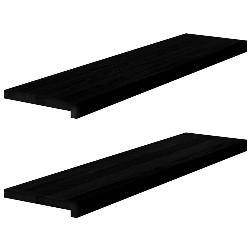 vidaXL Fensterbank 100 x 25 x 2 cm Fensterbänke 2 Stk Dunkelbraun 100x25x2 cm Massivholz