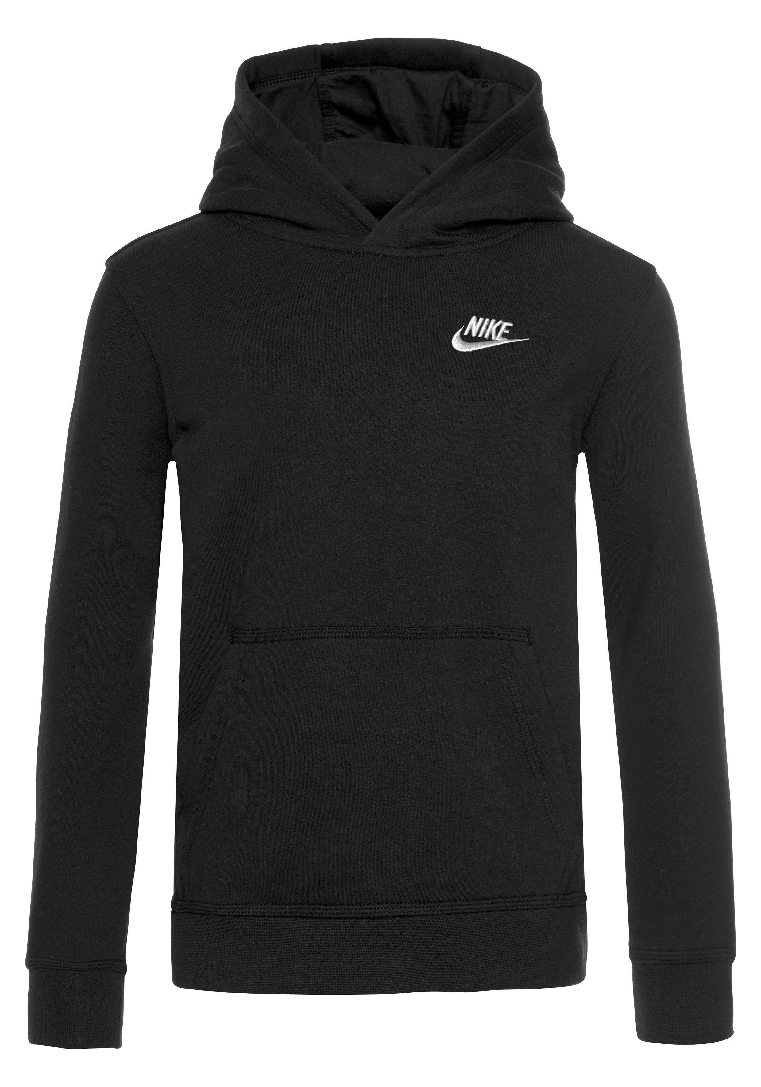 schwarz Kapuzensweatshirt Nike Club Sportswear Pullover Kids' Big Hoodie