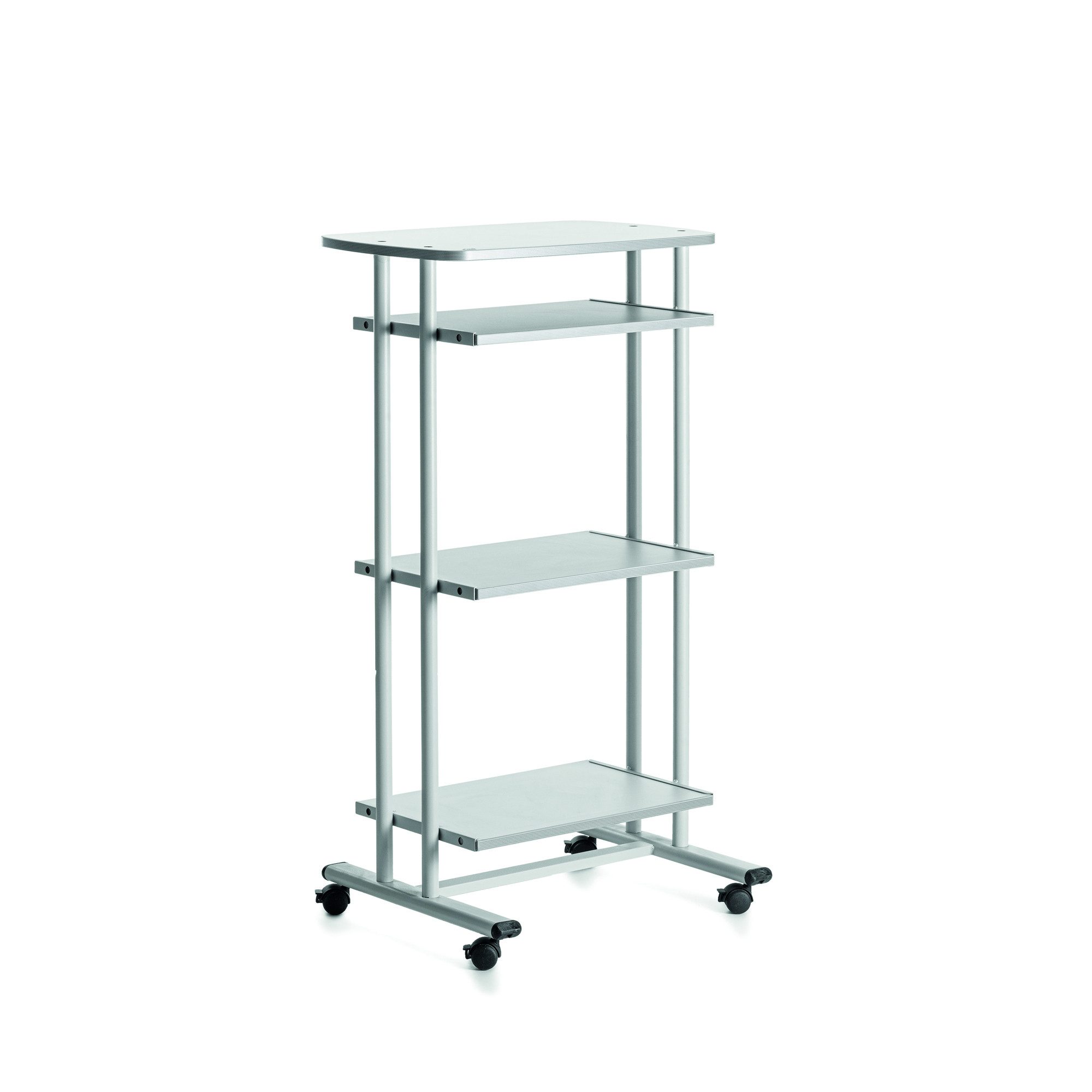 Schreibtisch Computertisch 5220V22 R522096 3Fächer 68x126x49cm silber