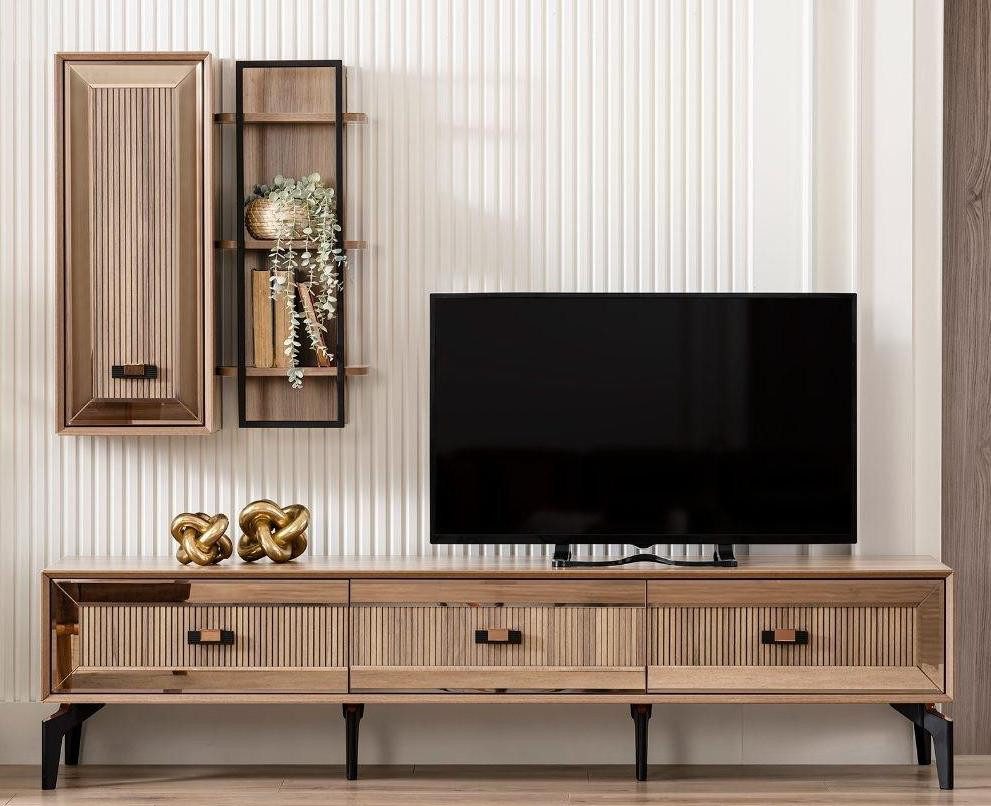 JVmoebel Lowboard Garnitur TV Schrank RTV Lowboard Wohnzimmer Regale Sofort (2 St., RTV / Regale), Made in Europa