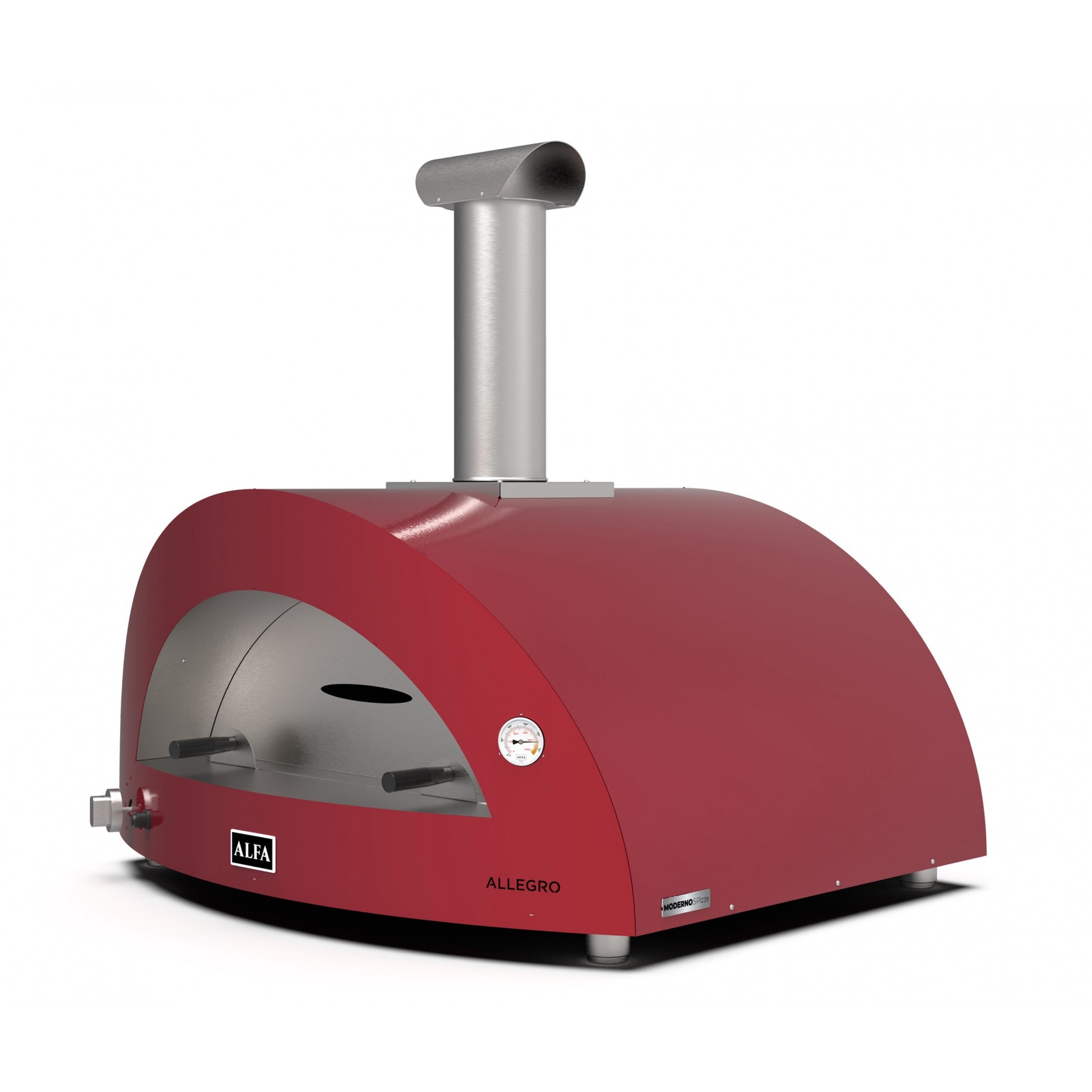 Alfa Forni Pizzaofen Alfa Forni Gas Pizzaofen MODERNO 5 Pizze Antik Rot FXMD-5P-GROA-DE