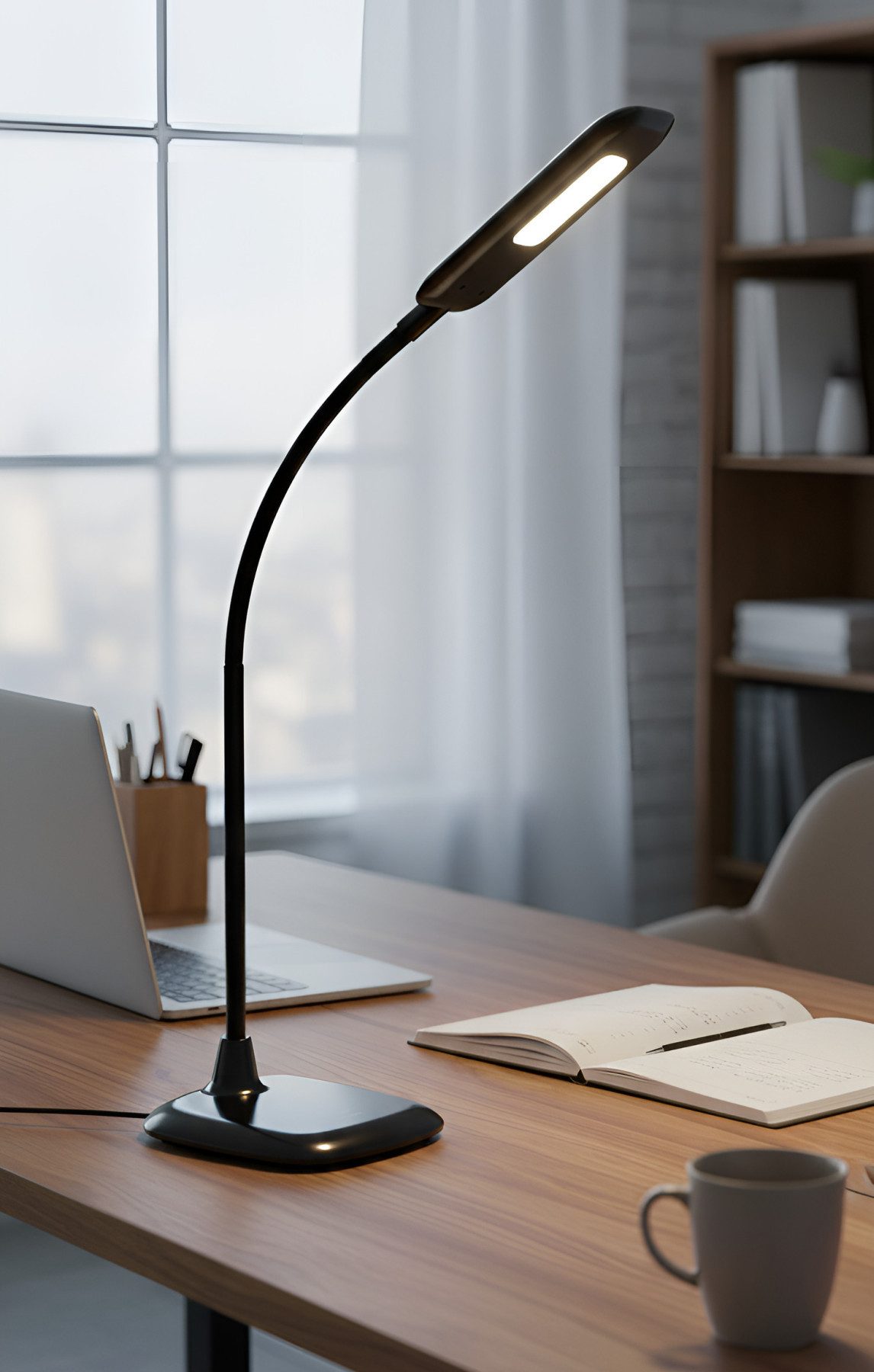 Brilliant LED Schreibtischlampe "Nele" flexible Tischleuchte 3 Stufen Touch Dimmer, Leselampe, Lampe, Dimmer, LED fest integriert, Schreibtischleuchte, Nachttischlampe, Leuchte