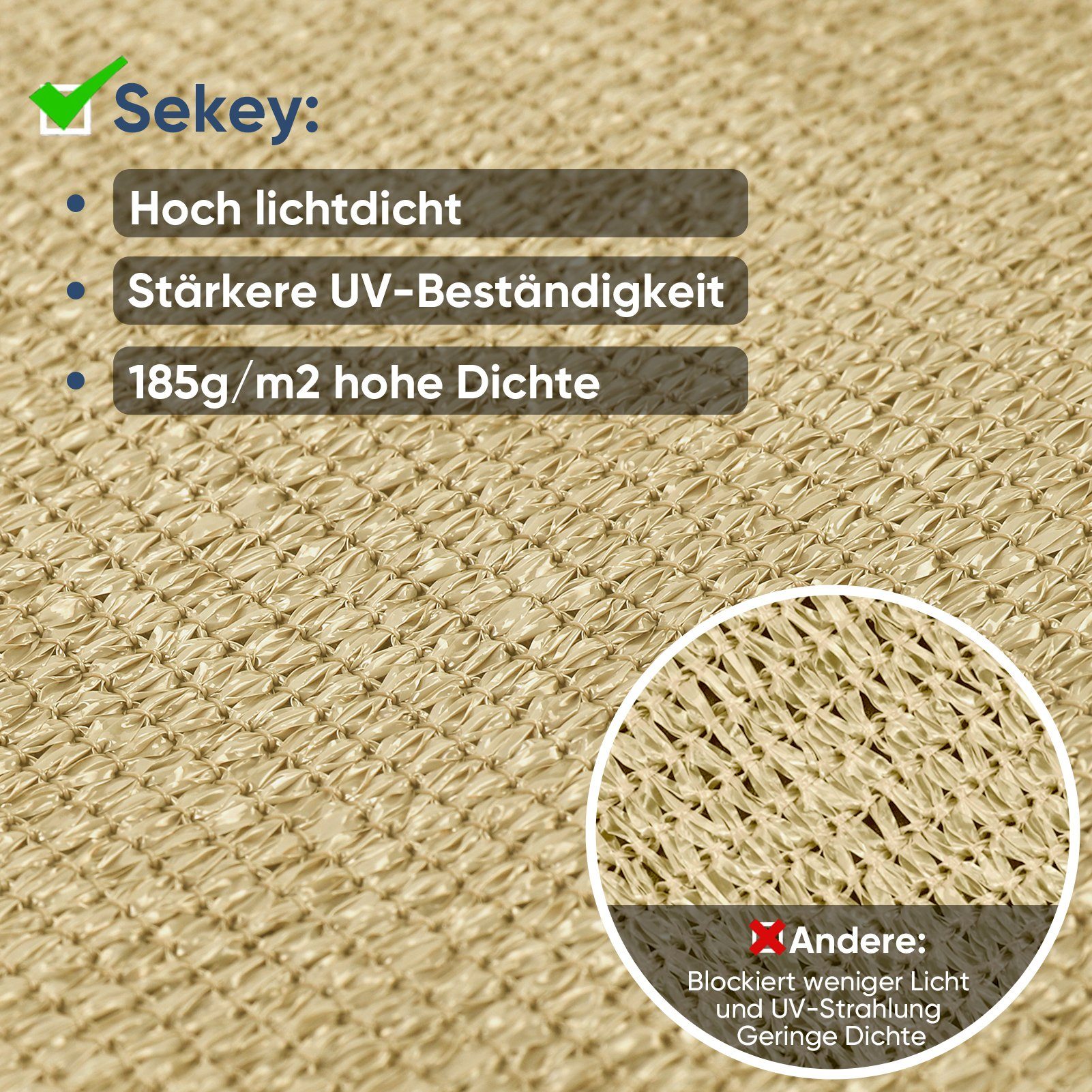 Sekey Sonnensegel HDPE Sonnensegel Dreieckig mit günstig online kaufen