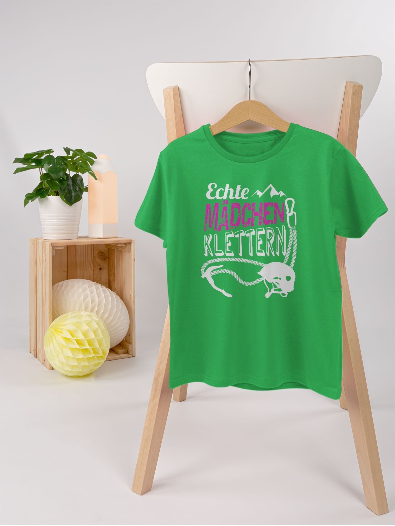 Kleidung Sport Mädchen Echte 2 T-Shirt klettern Kinder Grün Shirtracer