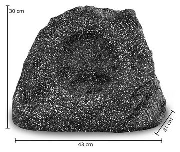 Pronomic 2er SSP-1100 Outdoor-Gartenlautsprecher mit Stein-Optik IP56 Außenlautsprecher (N/A, 50 W, Passive Outdoor Steinlautsprecher für Stereo-Betrieb)