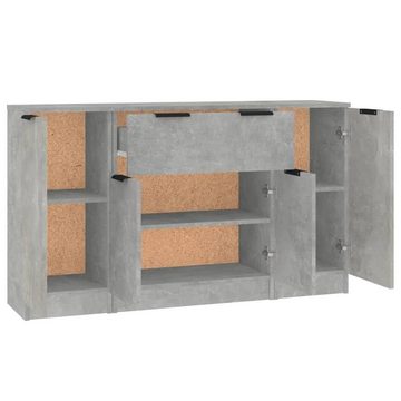 furnicato Sideboard Sideboards 3 Stk. Betongrau Holzwerkstoff