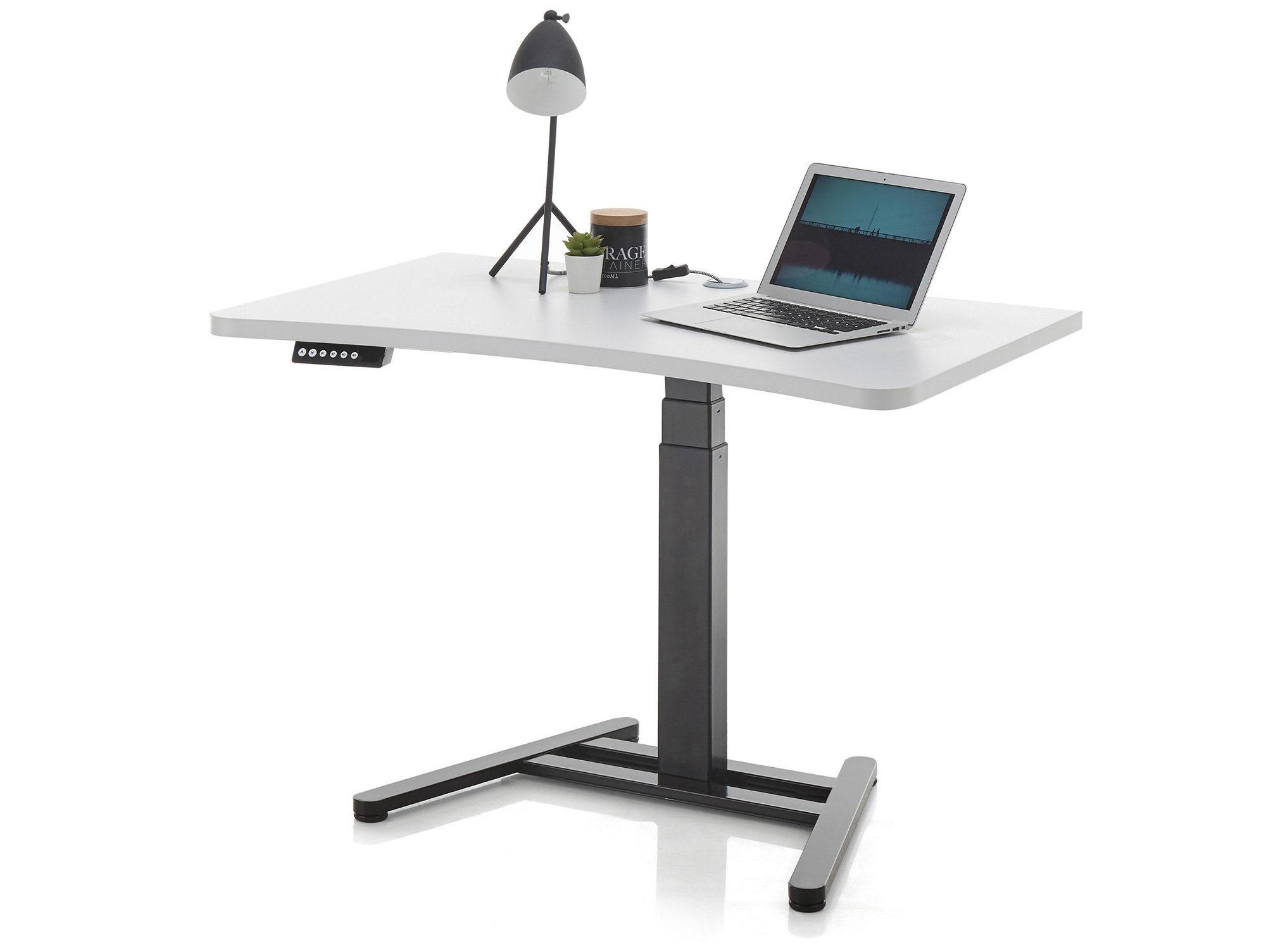 Moebel-Eins Schreibtisch, TERRENCE elektrisch höhenverstellbarer Schreibtisch / Stehtisch, Material Dekorspanplatte