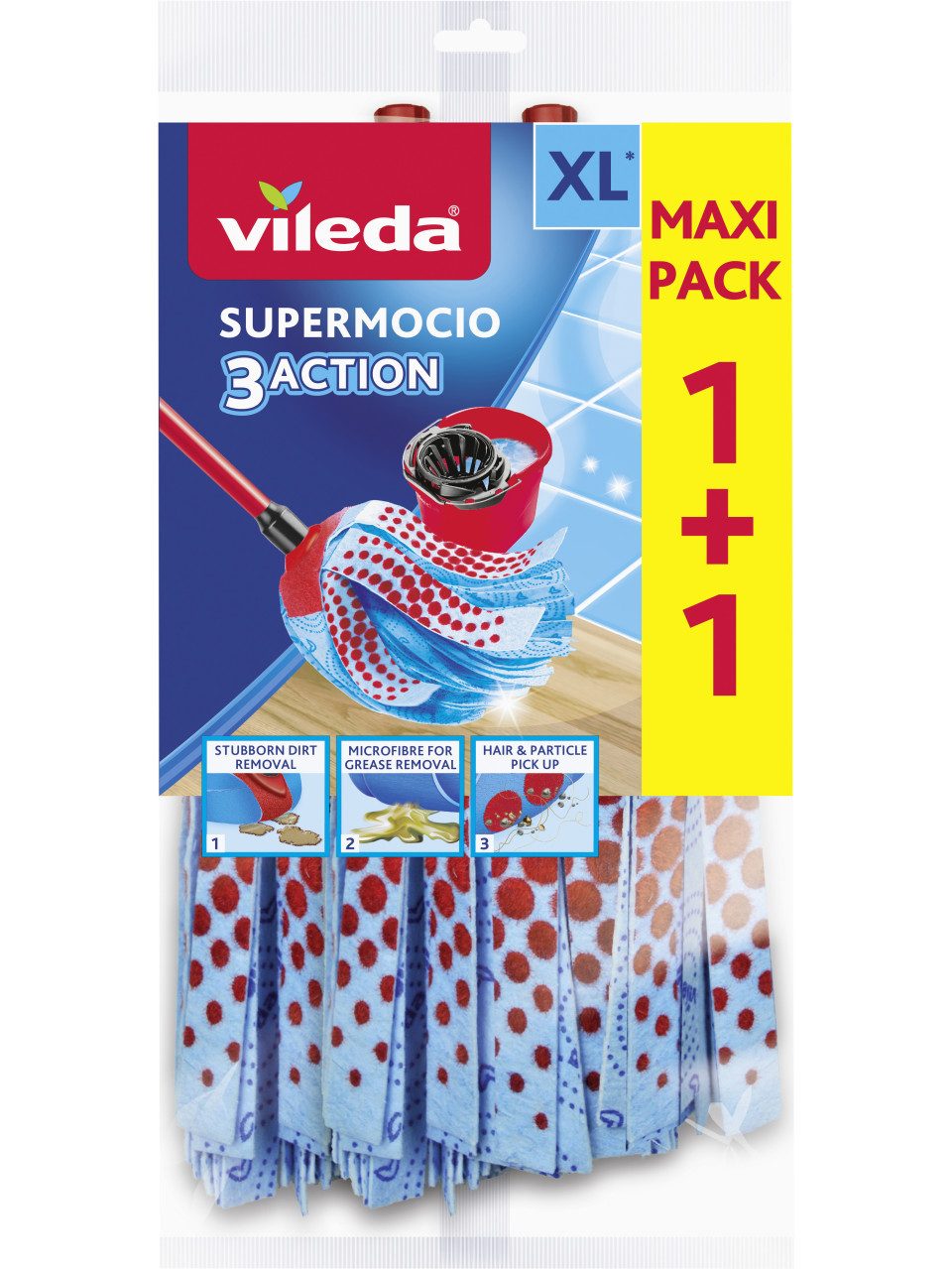 Vileda Staubwischer Vileda Ersatzmopkopf Supermocio 3Action XL -