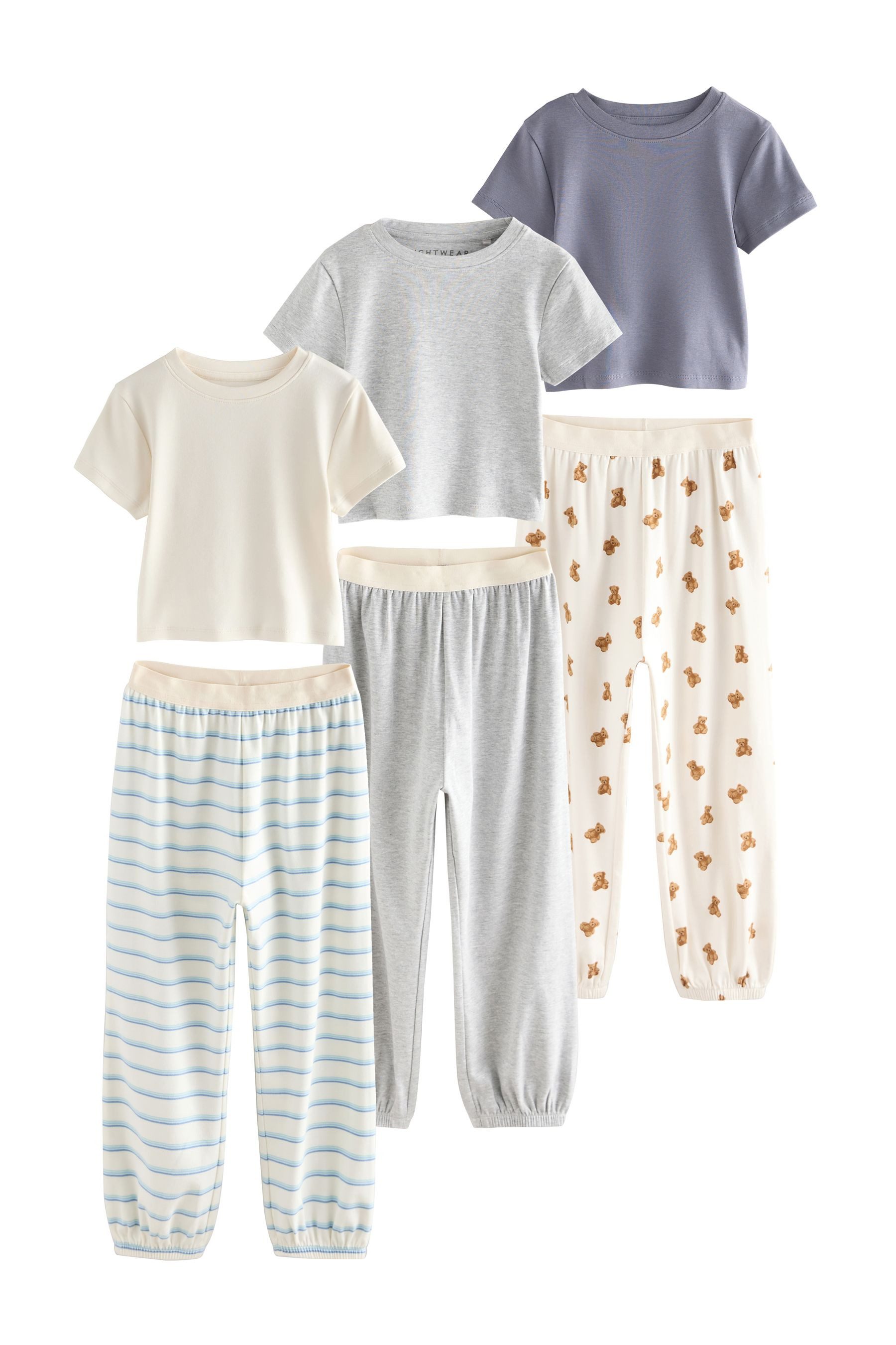 Pyjama Schlafanzug mit Jogginghose im 3er-Pack