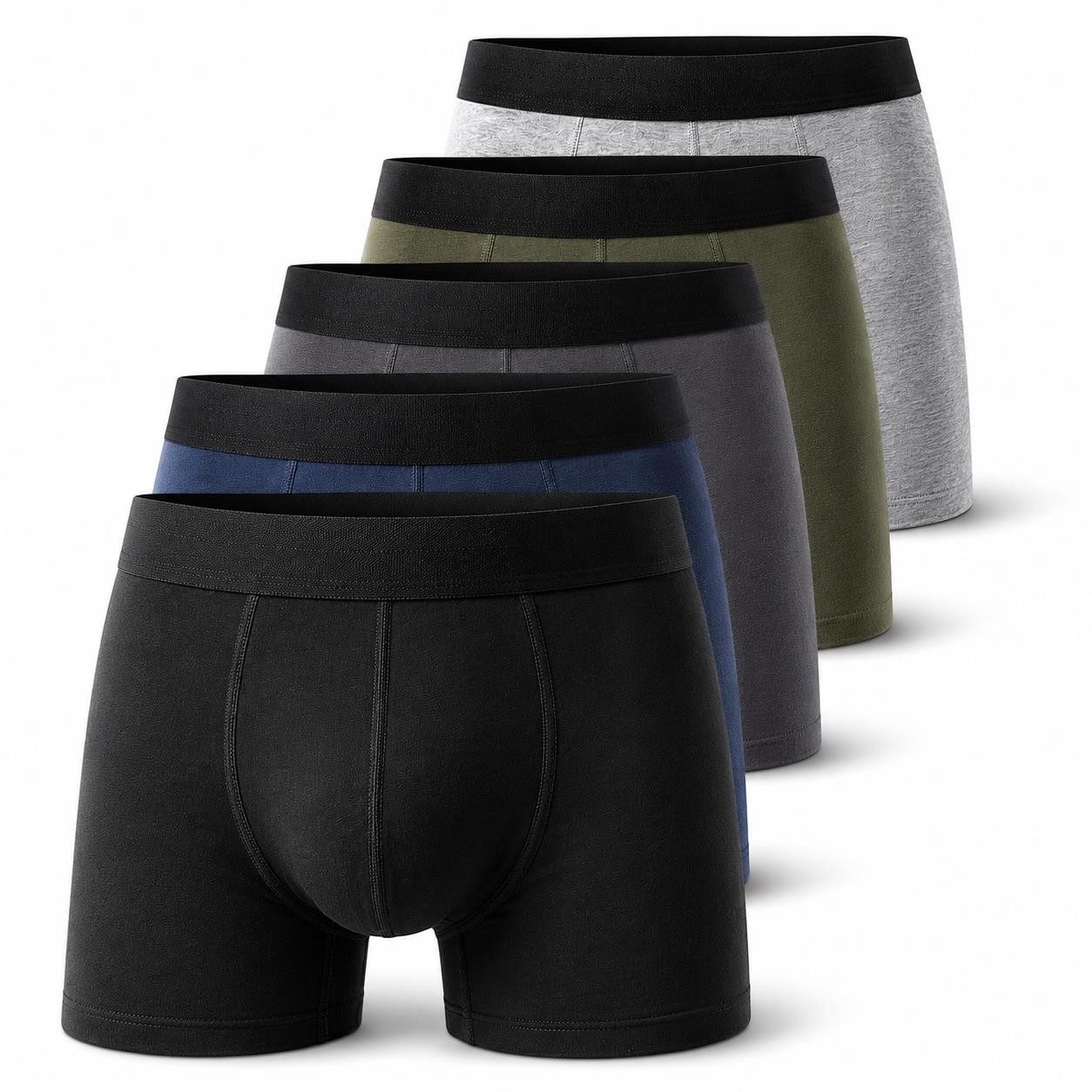 LOREZA Boxershorts 5 Herren Boxershorts Baumwolle Unterhosen Unterwäsche S-3XL (Spar-Packung, 5-St)