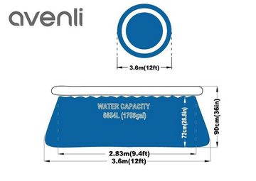 Avenli Quick-Up Pool Prompt Set Pool Ø 300 x 76 cm (Aufstellpool mit aufblasbarem Ring), Swimmingpool auch als Ersatzpool geeignet