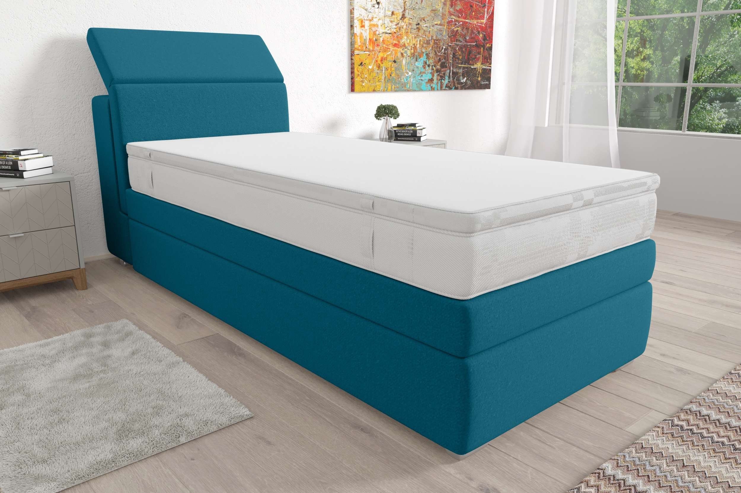 99rooms Boxspringbett Mentor (Schlafzimmerbett, Bett), 90/100/120 x 200 cm, mit Bonellfederkern, mit Topper