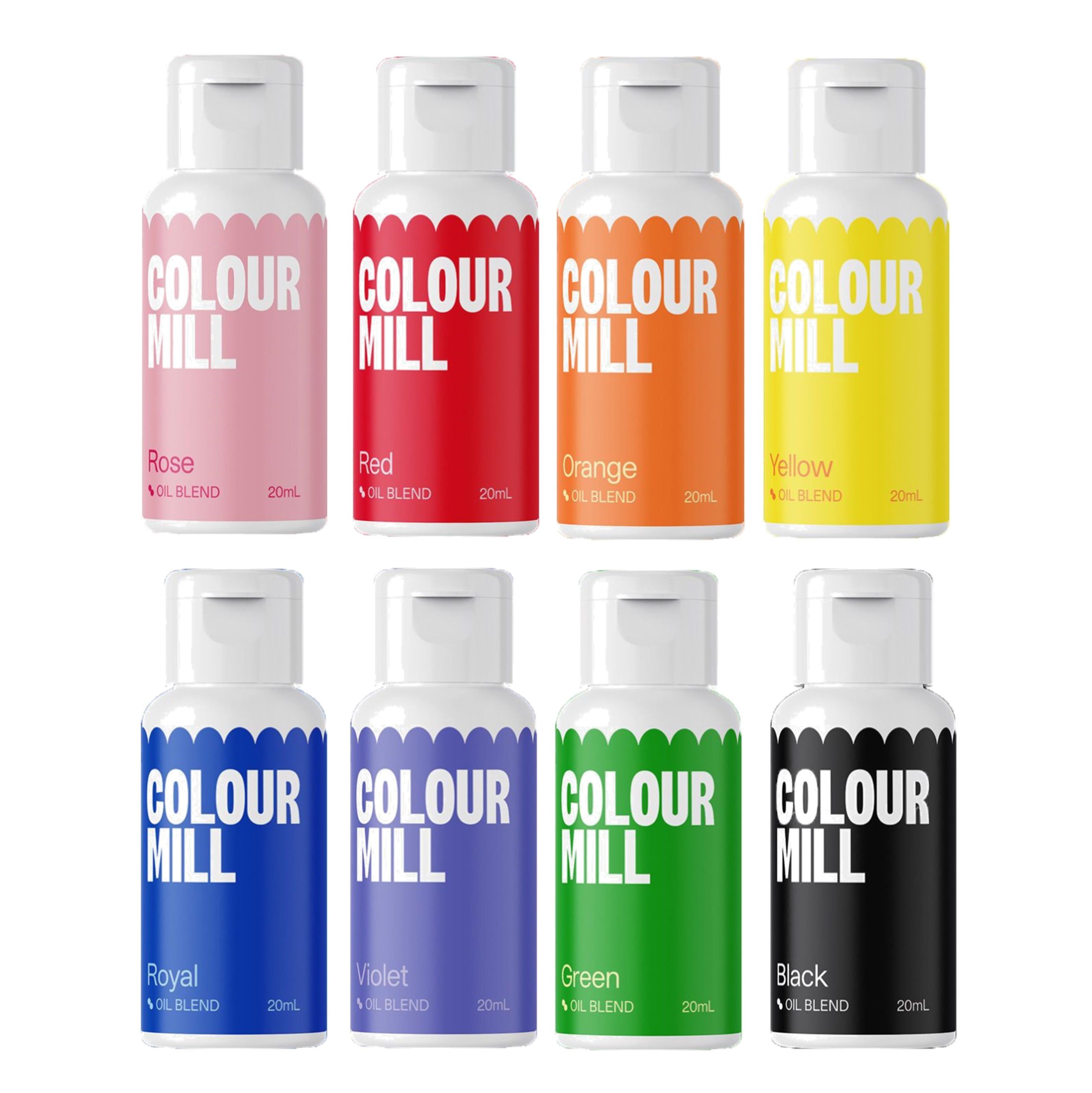 COLOUR MILL Backdekoration COLOUR MILL Öl Lebensmittelfarben Sets, 20 ml, (Set, 8 x 20 ml)
