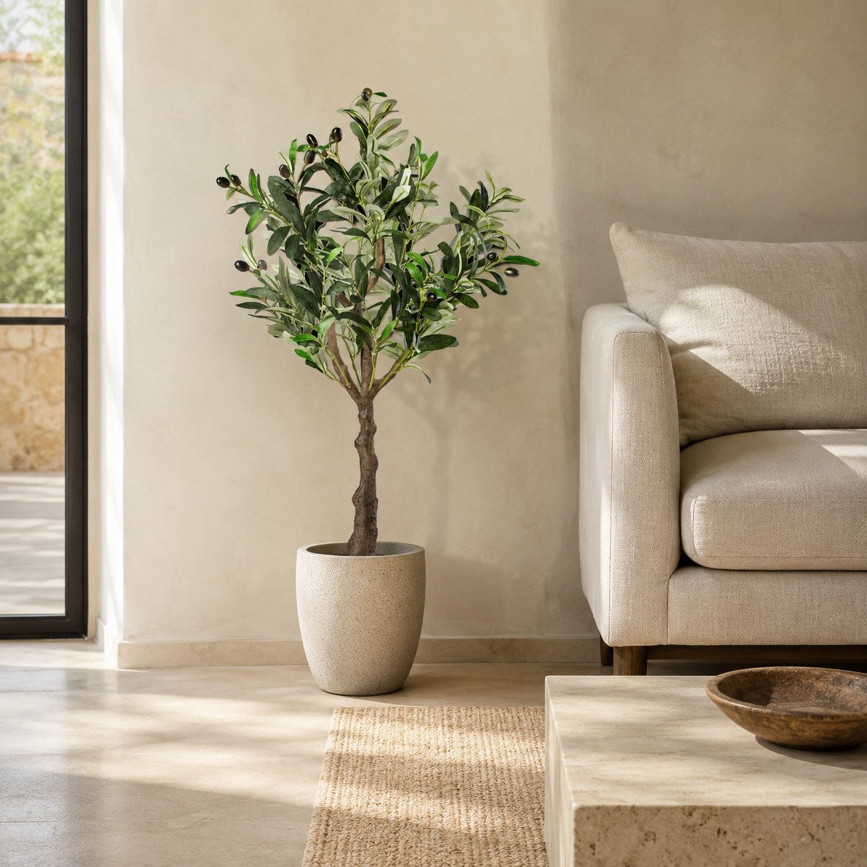 Kunstpflanze Künstliche Pflanzen, Große Kunstpflanzen im Topf Olive, Monstera, Yucca, Agave, Palmfarn, Geigenfeige, PASCH, wie echt